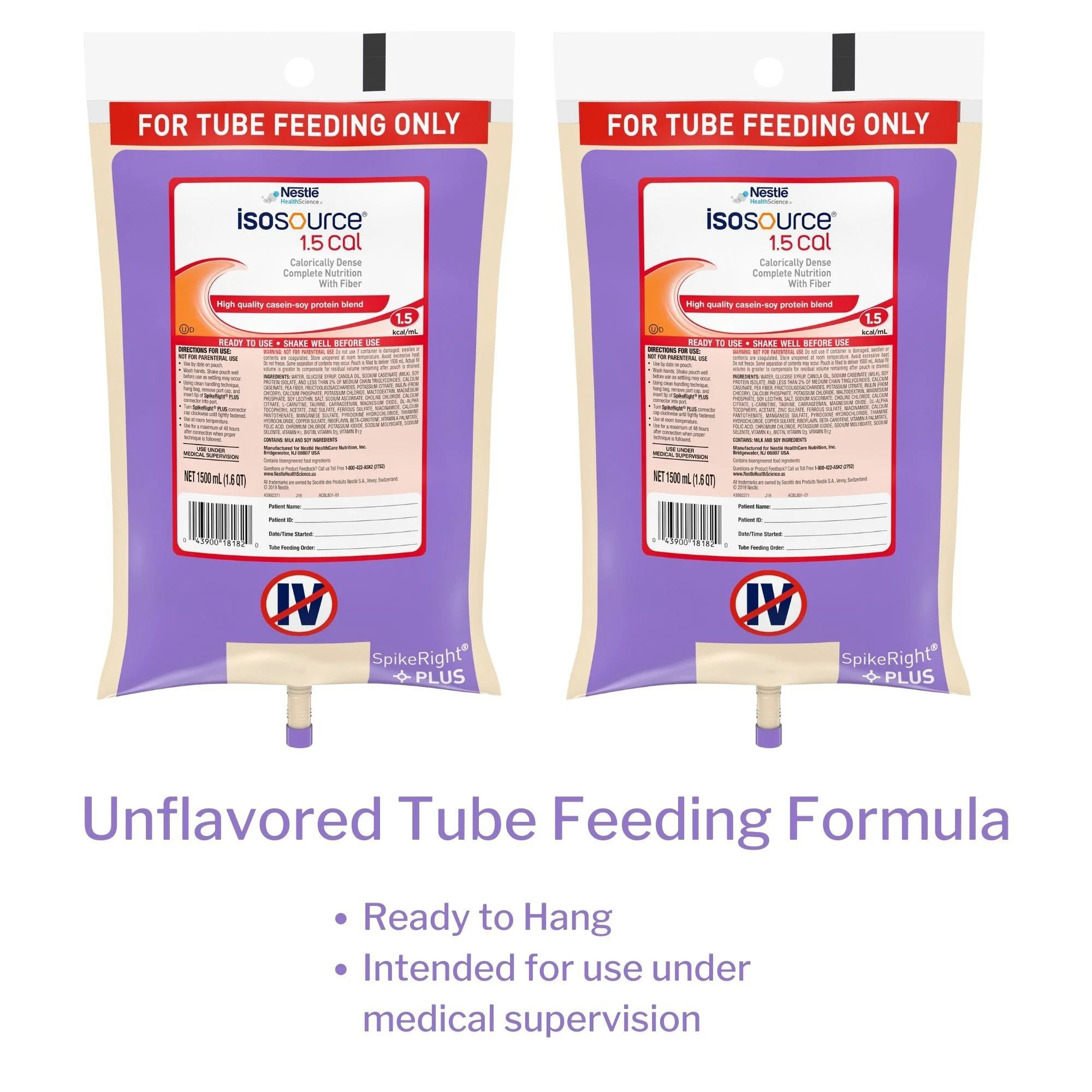 Isosource 1.5 Cal Tube Feeding Formula, Bag