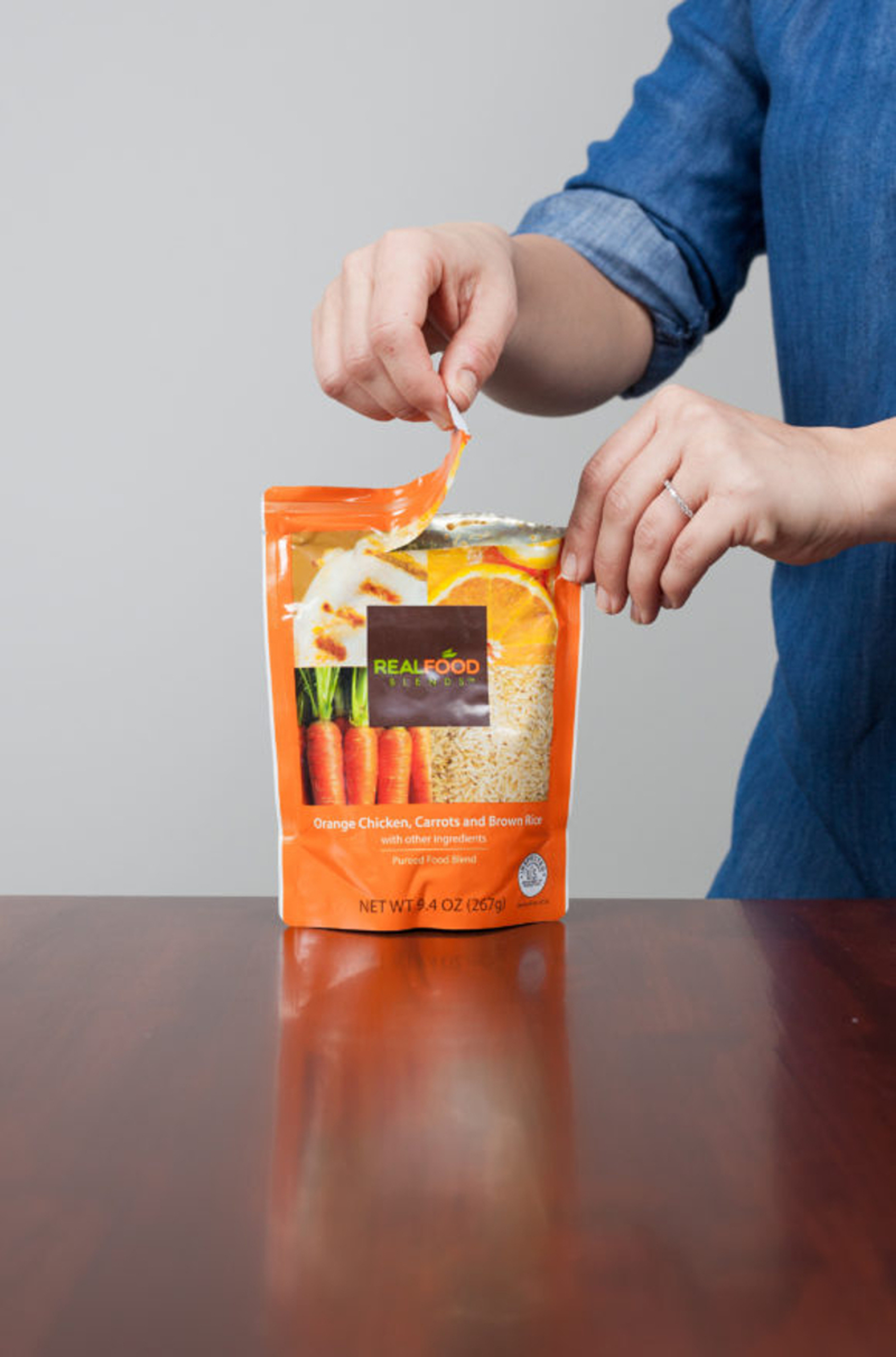 Real Food Blends Tube Feeding Formula, Open Package