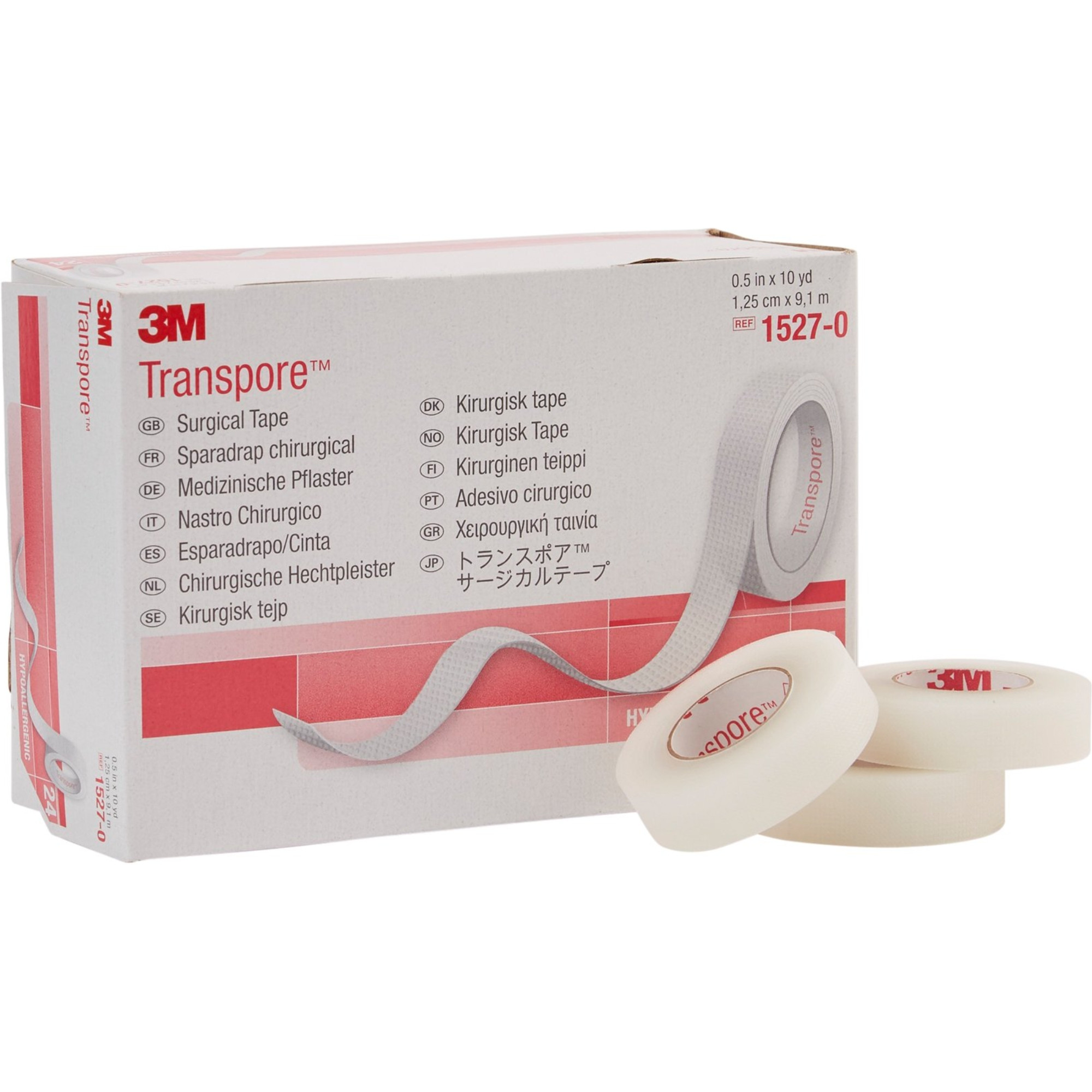 3M Transpore Water Resistant Plastic Medical Tape