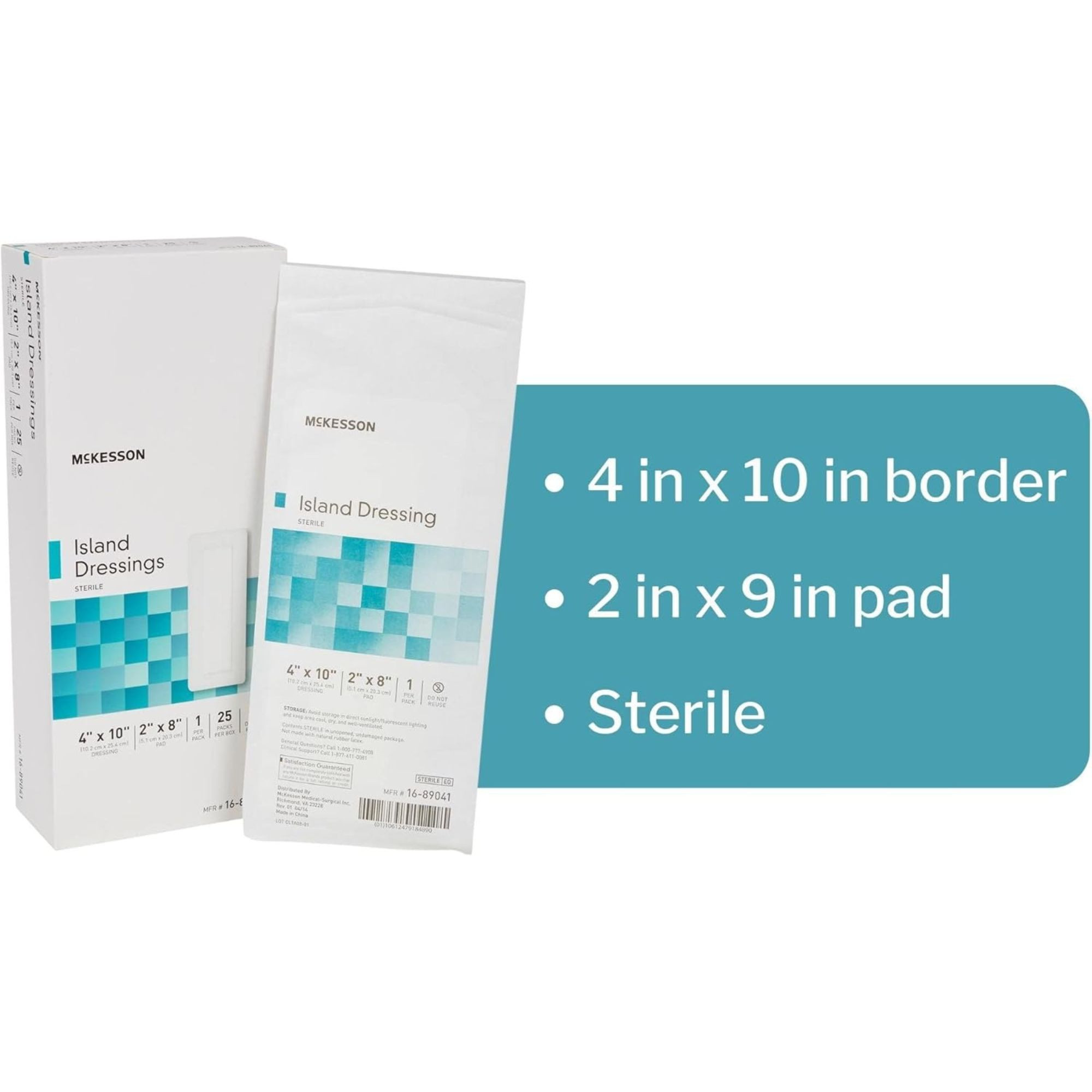 McKesson Rectangle Island Dressings, Sterile