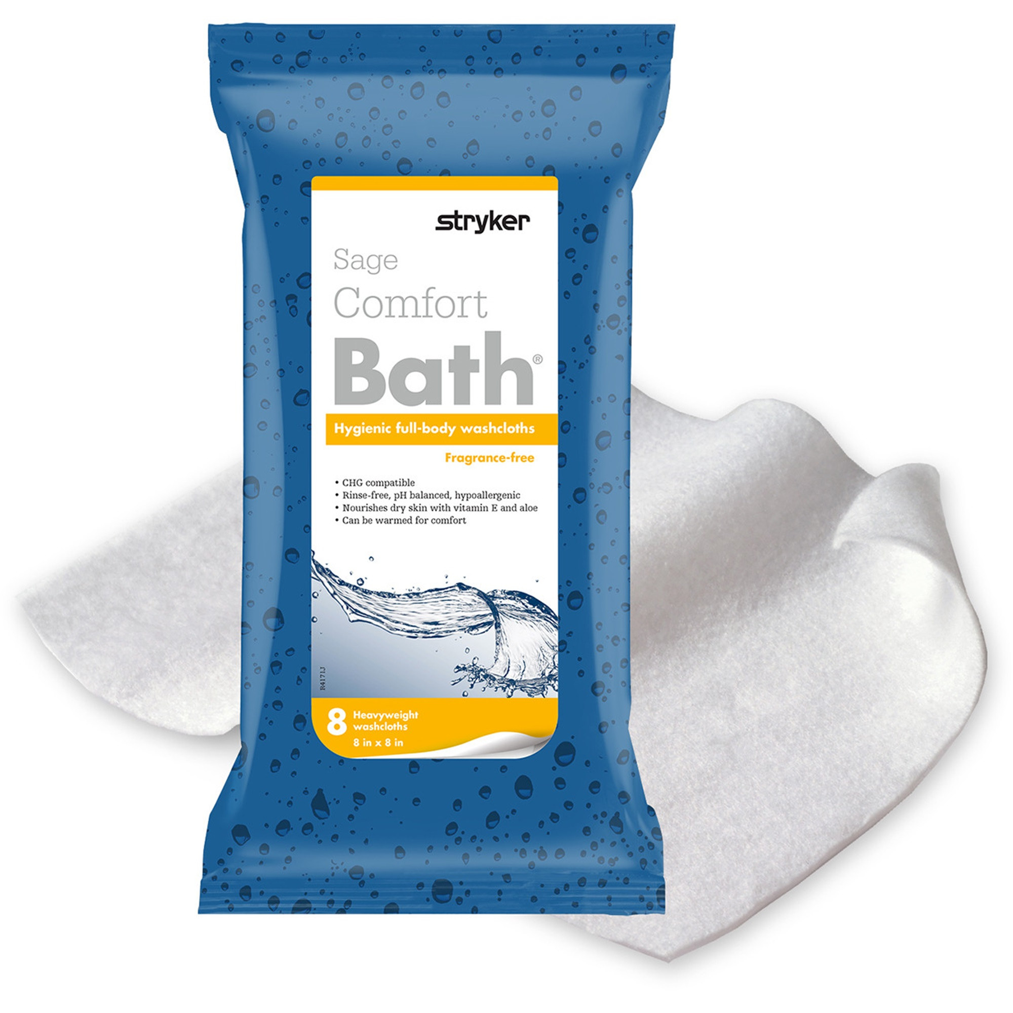 Stryker Sage Comfort Bath Premium Heavyweight Bath Wipes