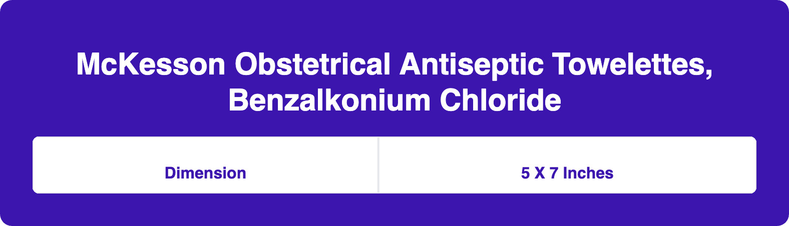 McKesson Obstetrical Antiseptic Towelettes, Benzalkonium Chloride