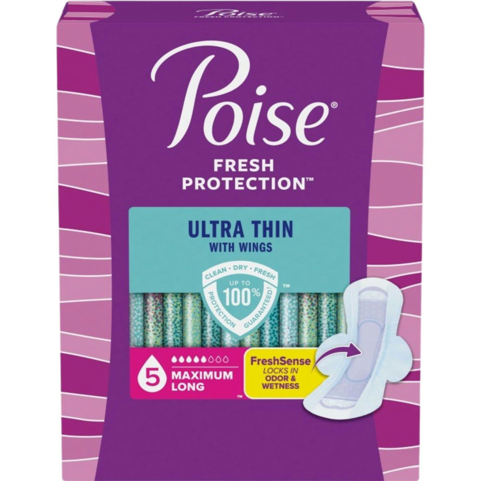 Poise Ultra Thin Pads, Maximum