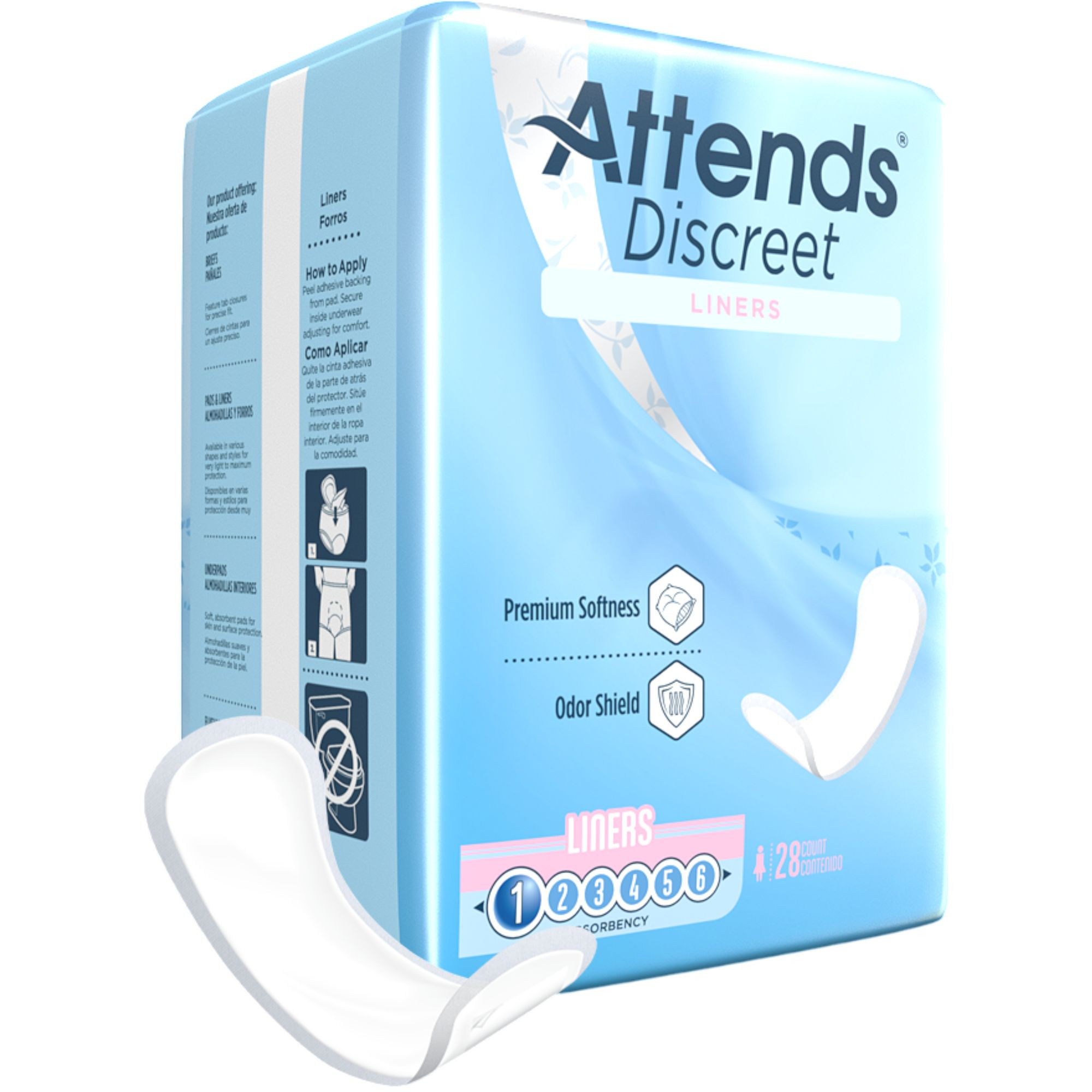 Attends Discreet Women's Incontinence Panty Liners