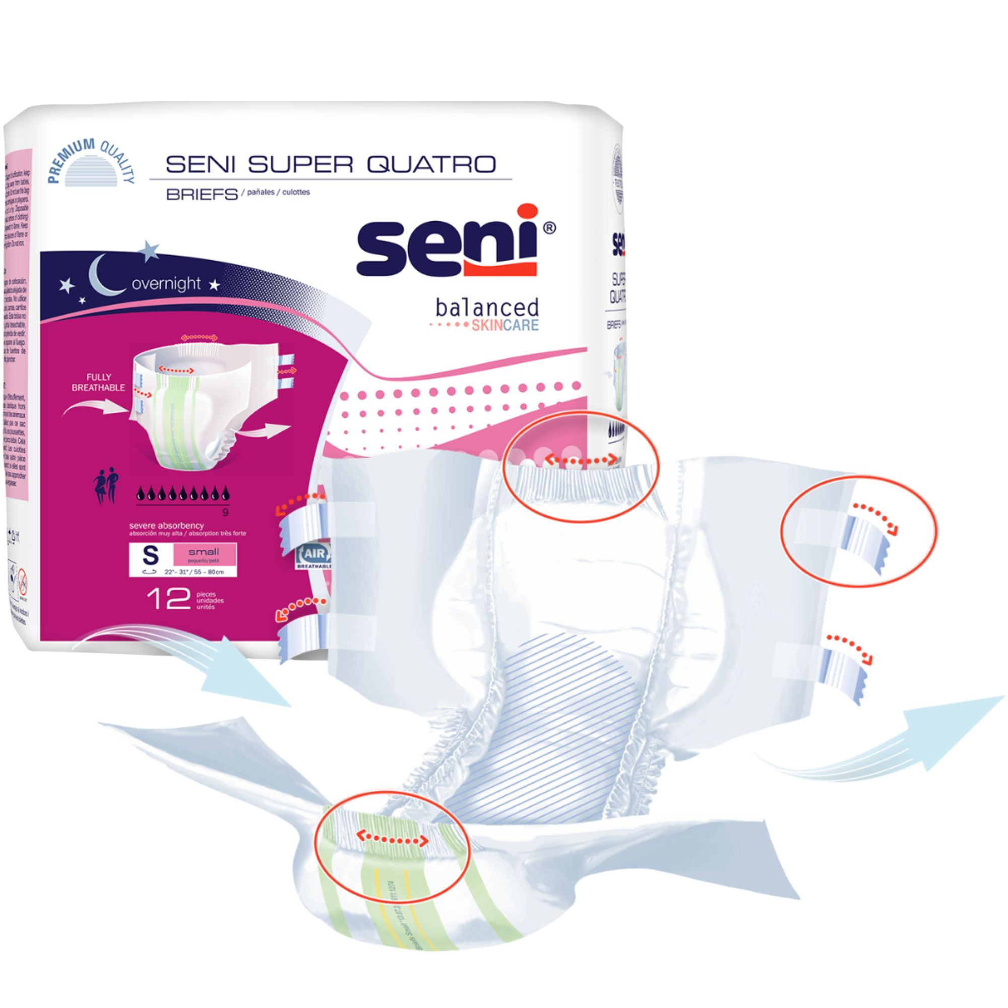 Seni Super Quatro Adult Diapers with Tabs