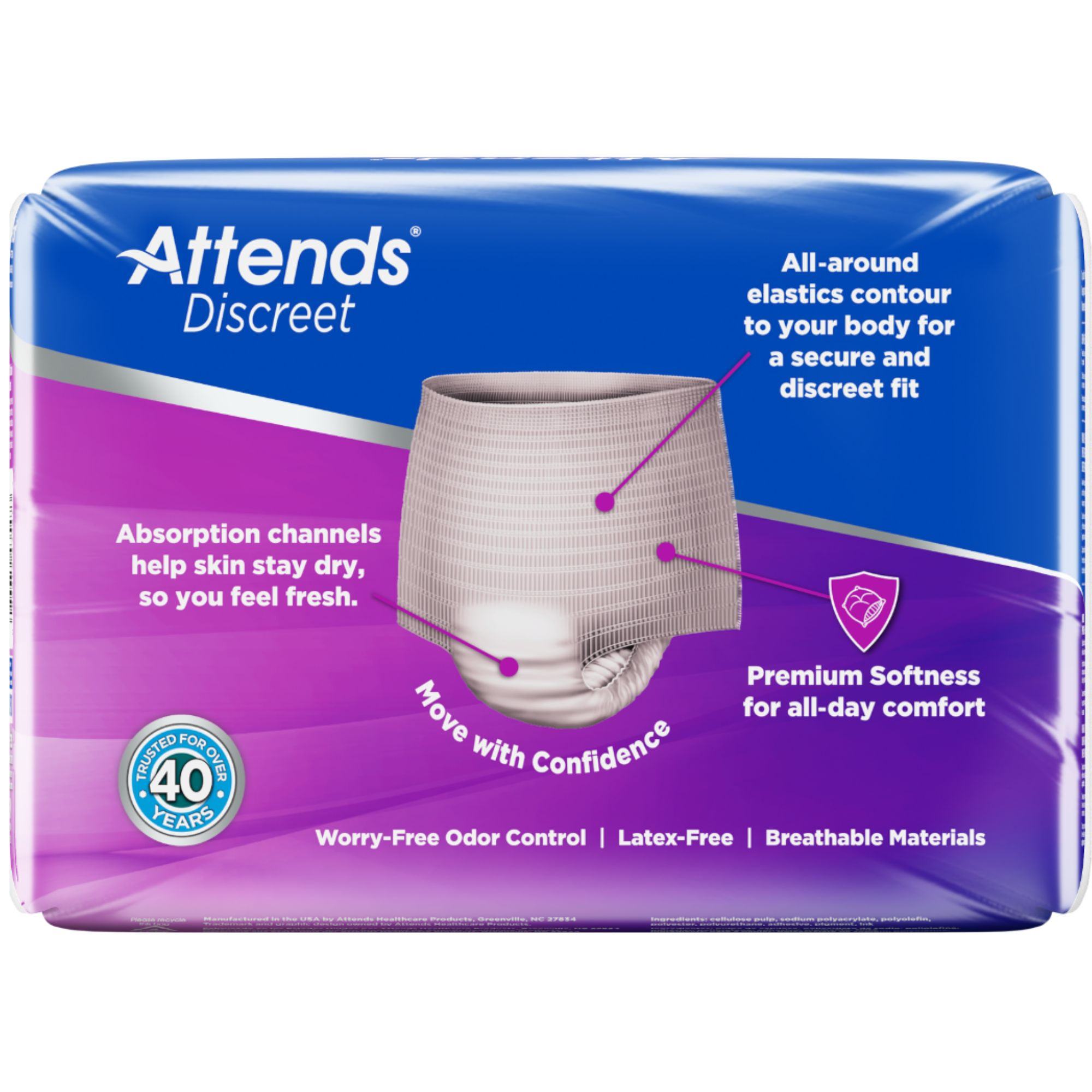 Attends Discreet Pull-Up Underwear for Women