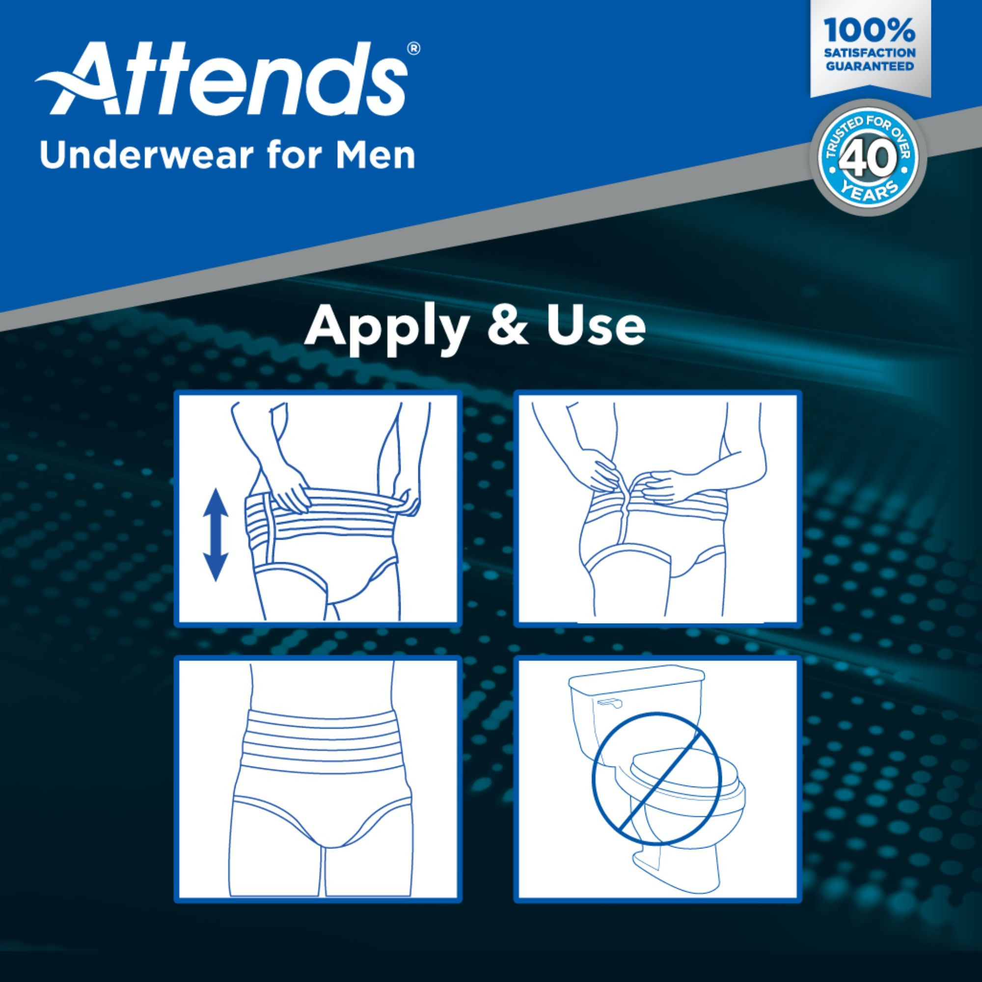 Attends Discreet Pull-Up Underwear for Men