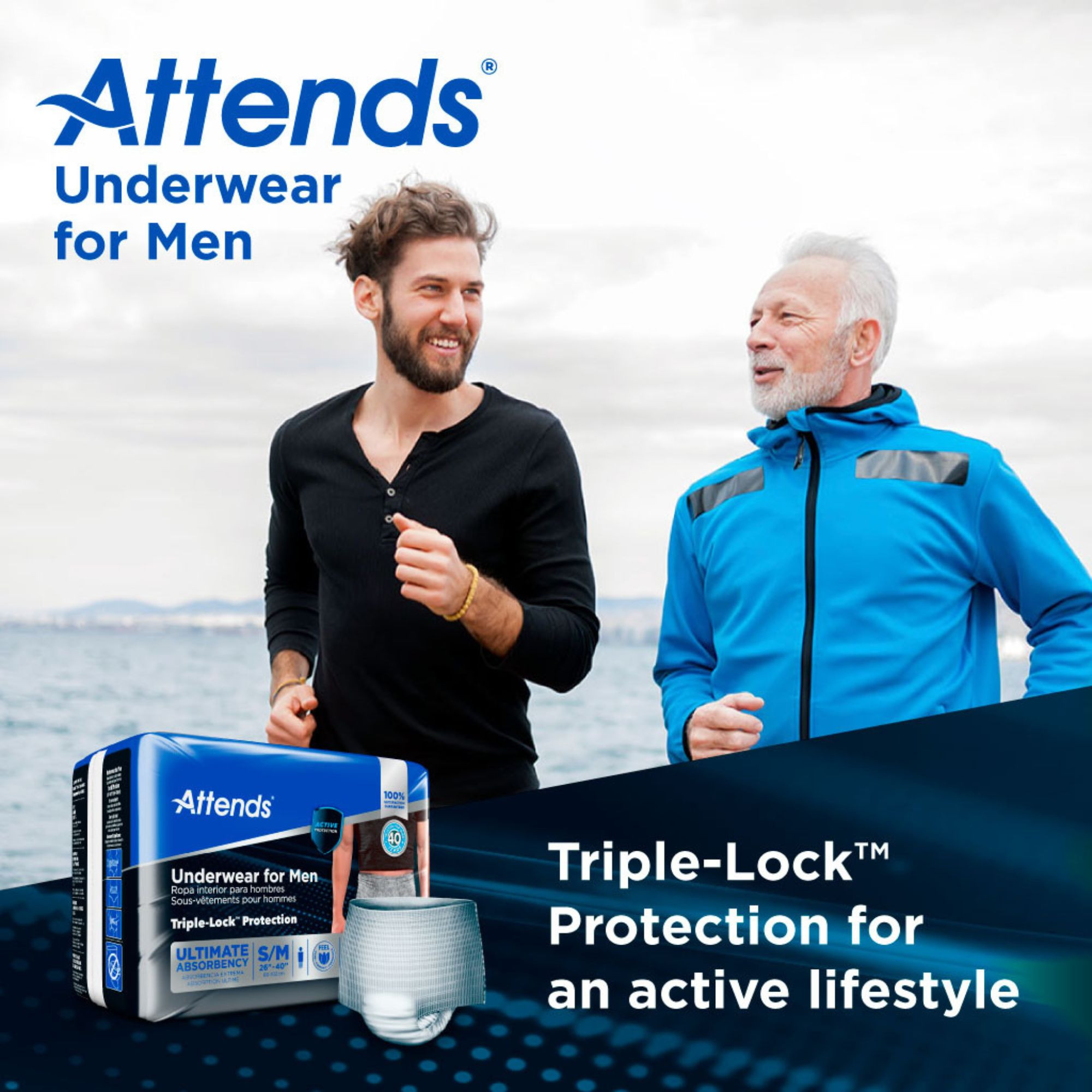 Attends Discreet Pull-Up Underwear for Men