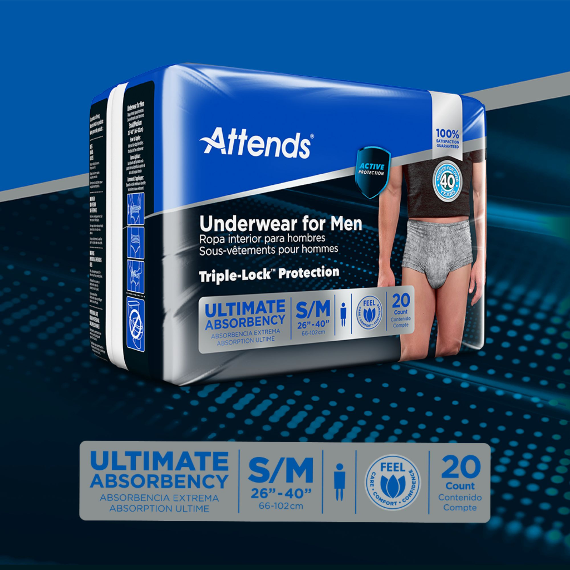 Attends Discreet Pull-Up Underwear for Men