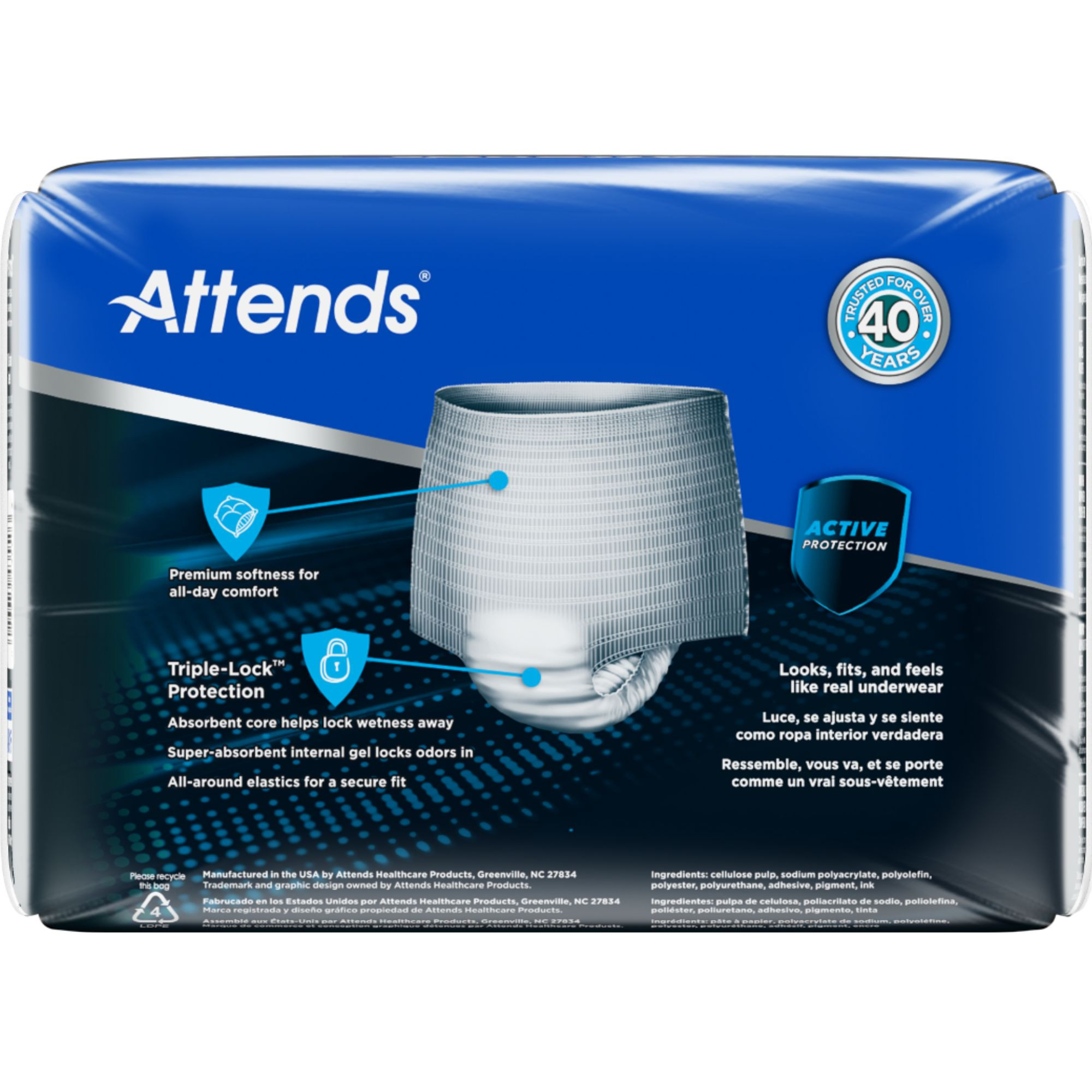 Attends Discreet Pull-Up Underwear for Men