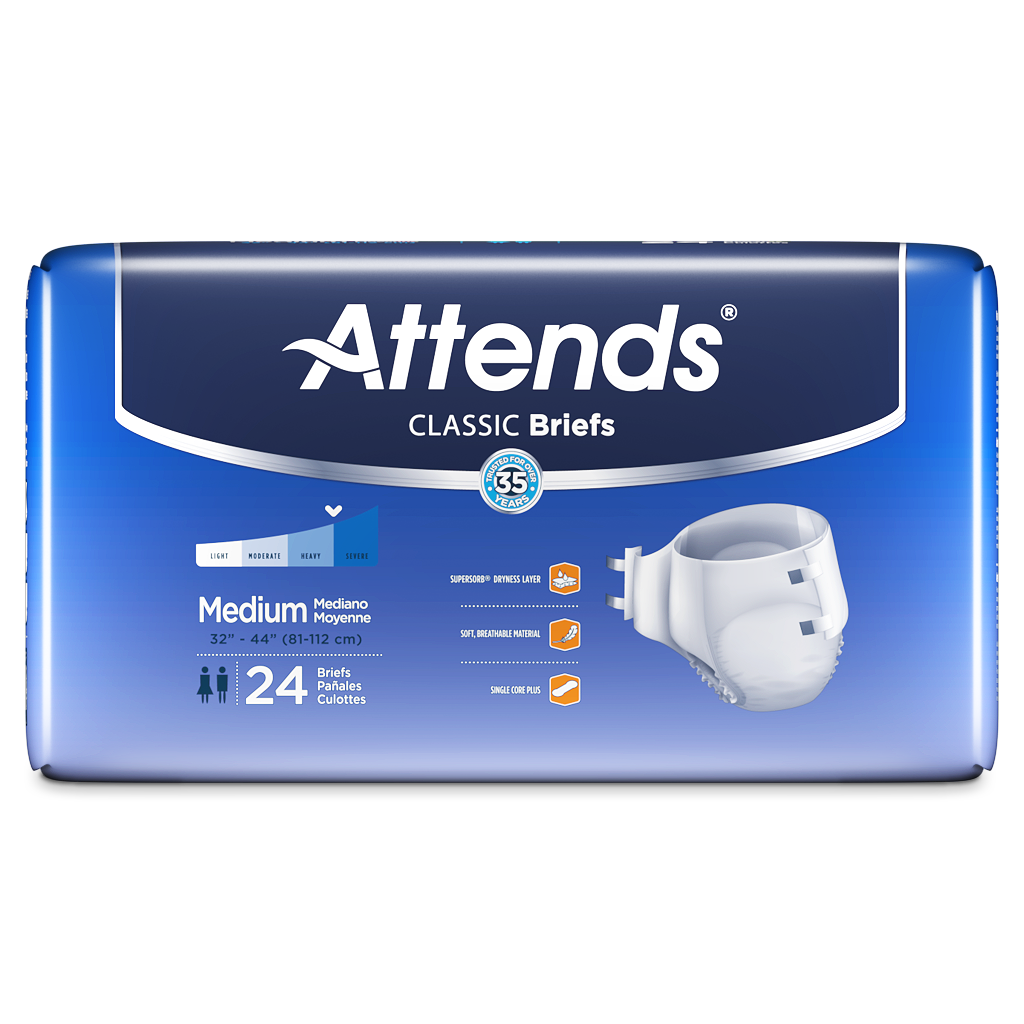 Attends Classic Adult Diaper with Tabs, Severe