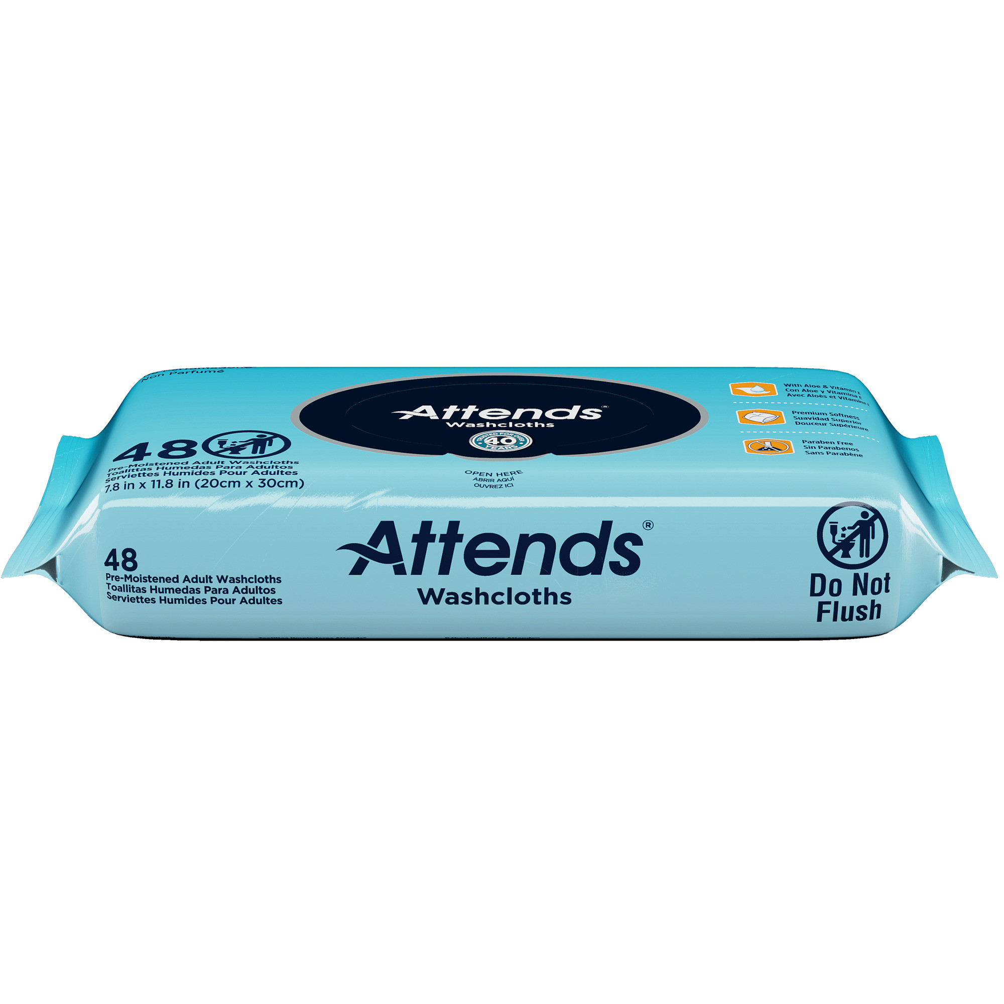 Attends Personal Wipes with Aloe, Unscented