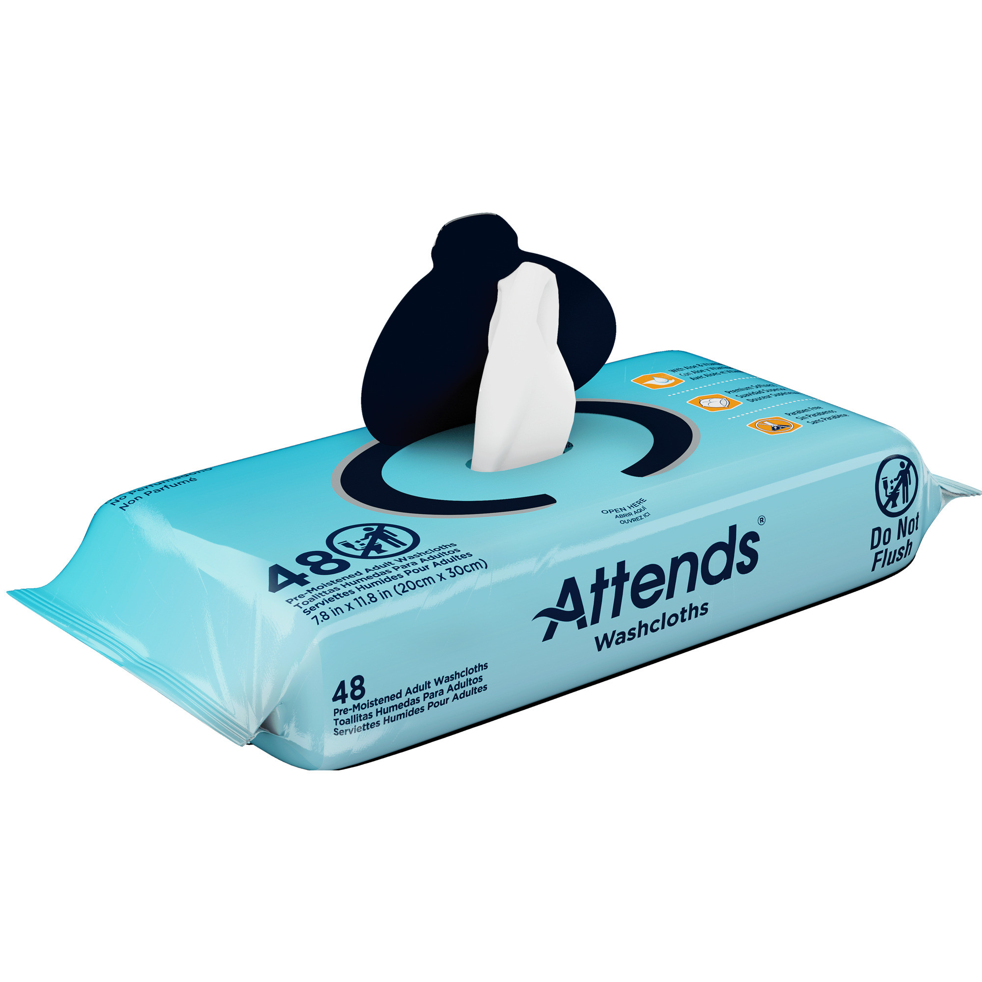 Attends Personal Wipes with Aloe, Unscented