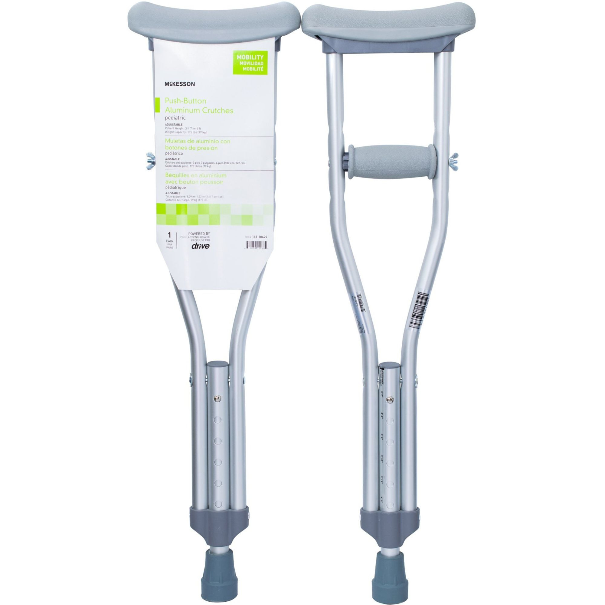 McKesson Underarm Crutches, Child up to 150 lbs