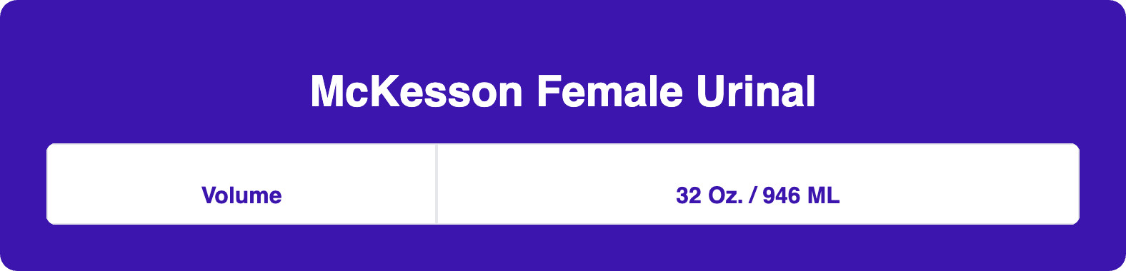 McKesson Female Urinal