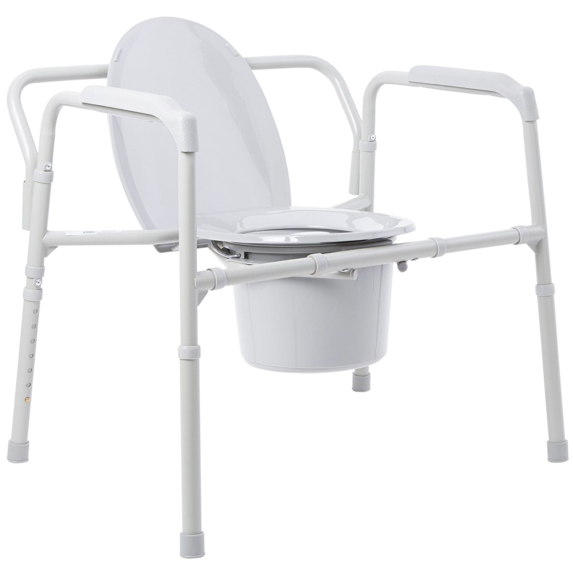 McKesson Bariatric Folding Commode Chair with Fixed Arm