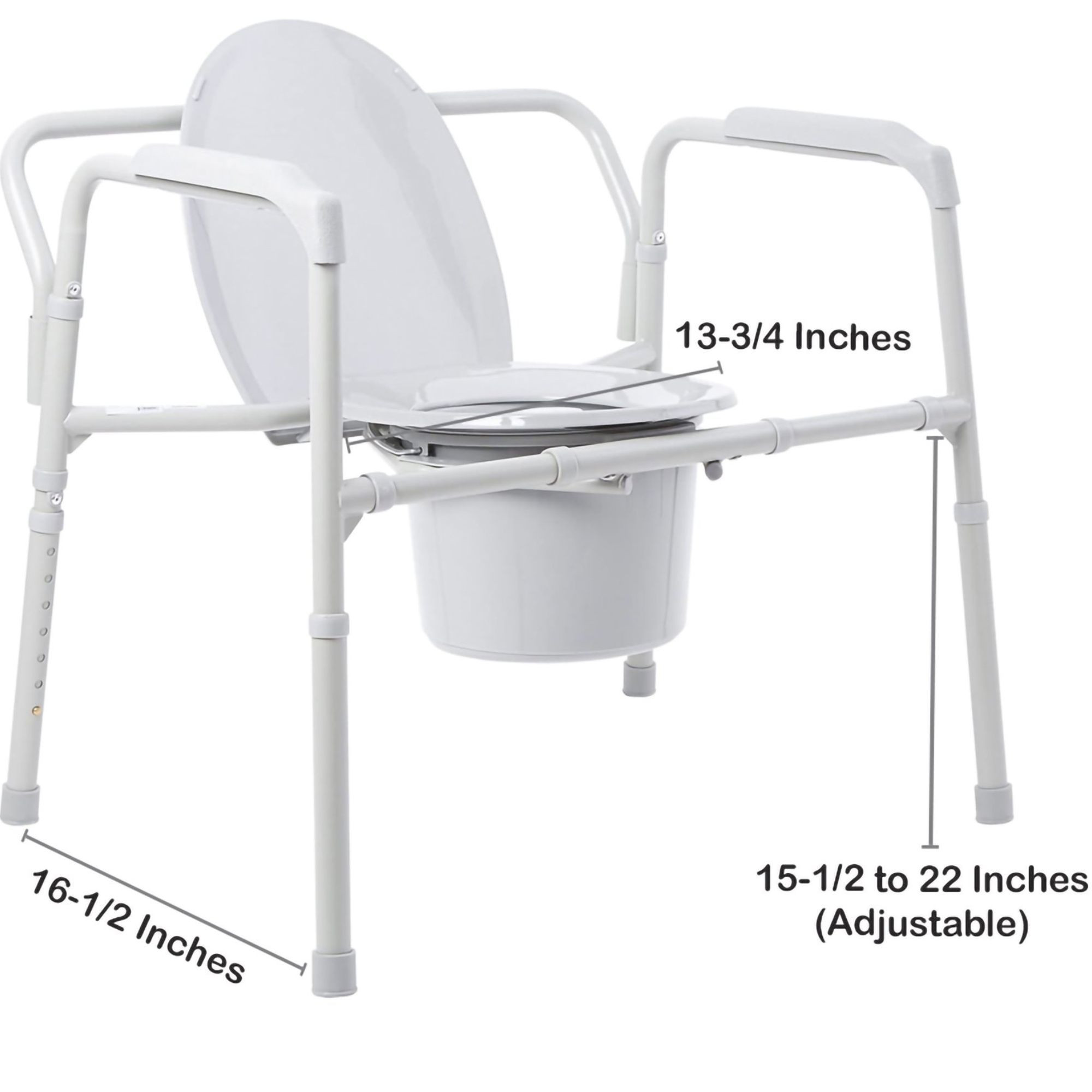 McKesson Bariatric Folding Commode Chair with Fixed Arm