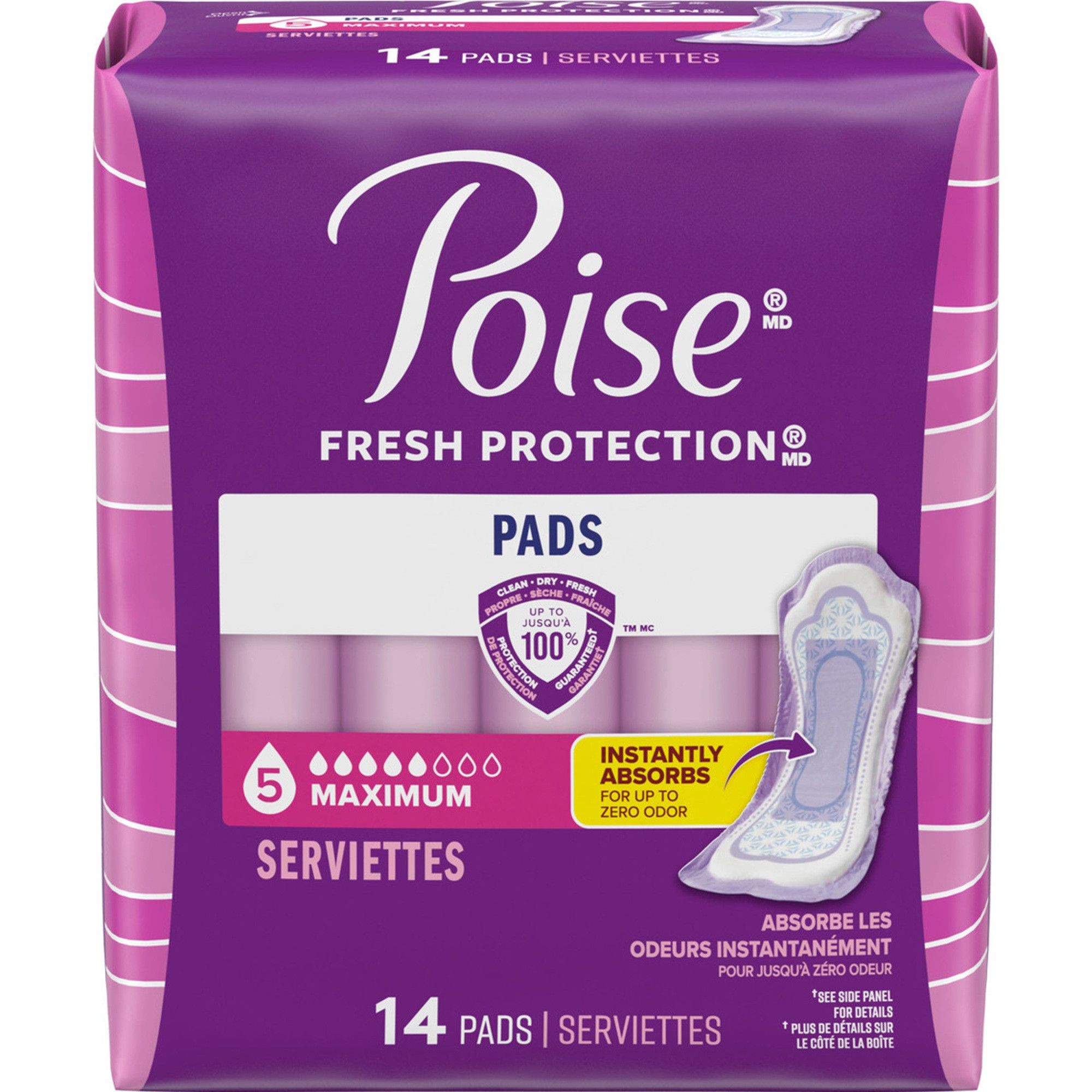 Poise Bladder Control Pad, Maximum