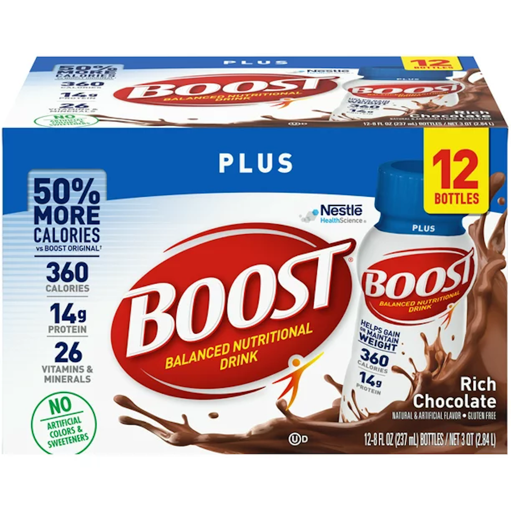 Boost Plus Oral Supplement, Bottle, 8 oz, Chocolate
