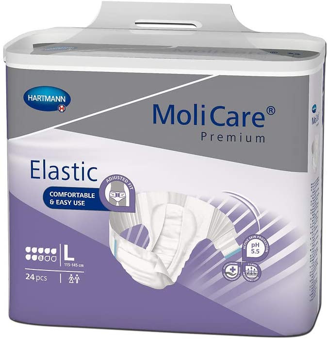 MoliCare Premium Elastic 8D Diapers with Tabs, Heavy