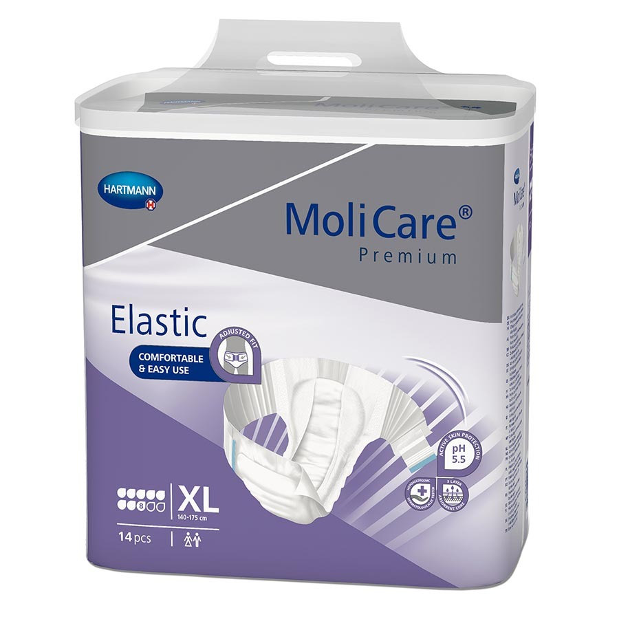MoliCare Premium Elastic 8D Diapers with Tabs, Heavy