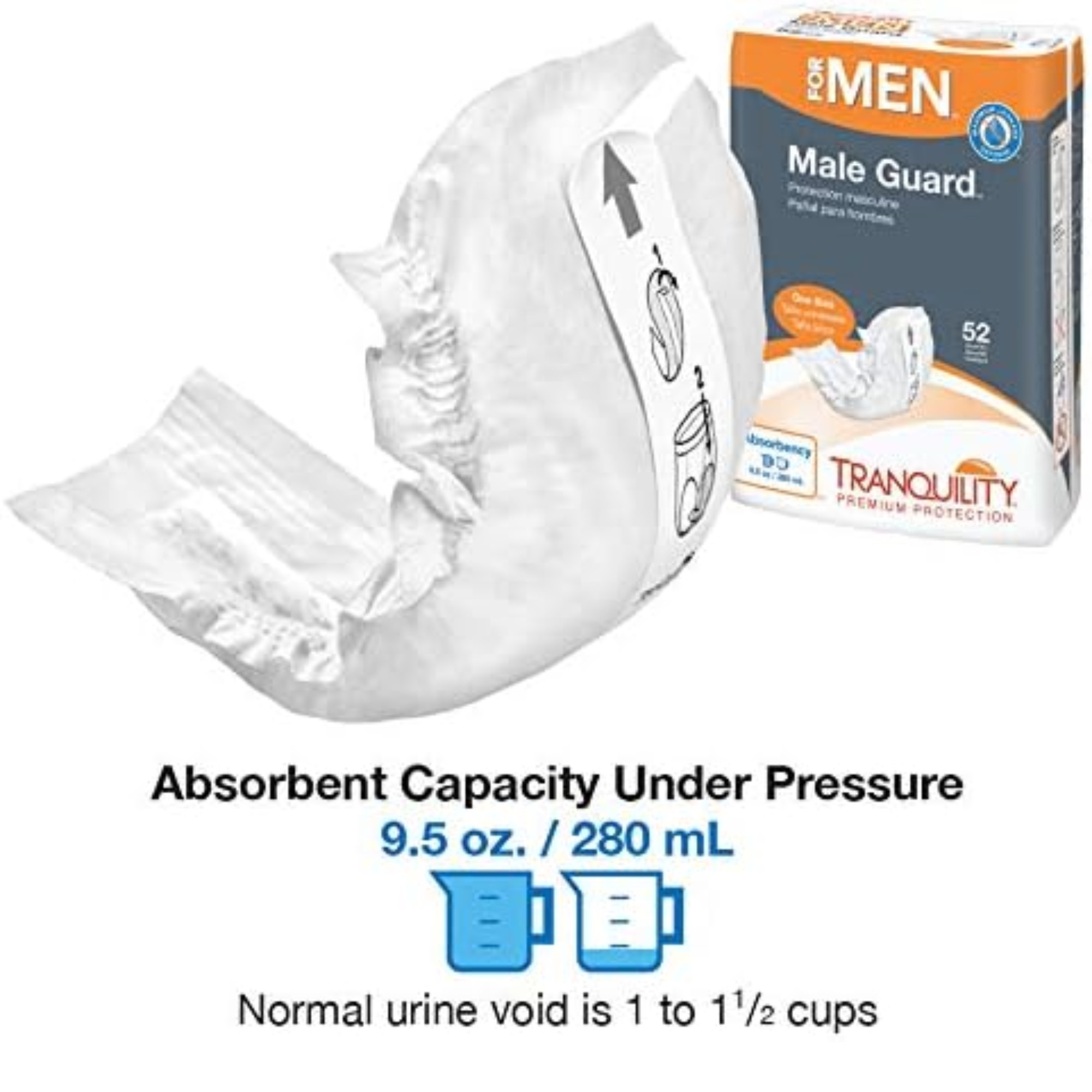 Tranquility Premium Incontinence Male Guards, Maximum Absorbency