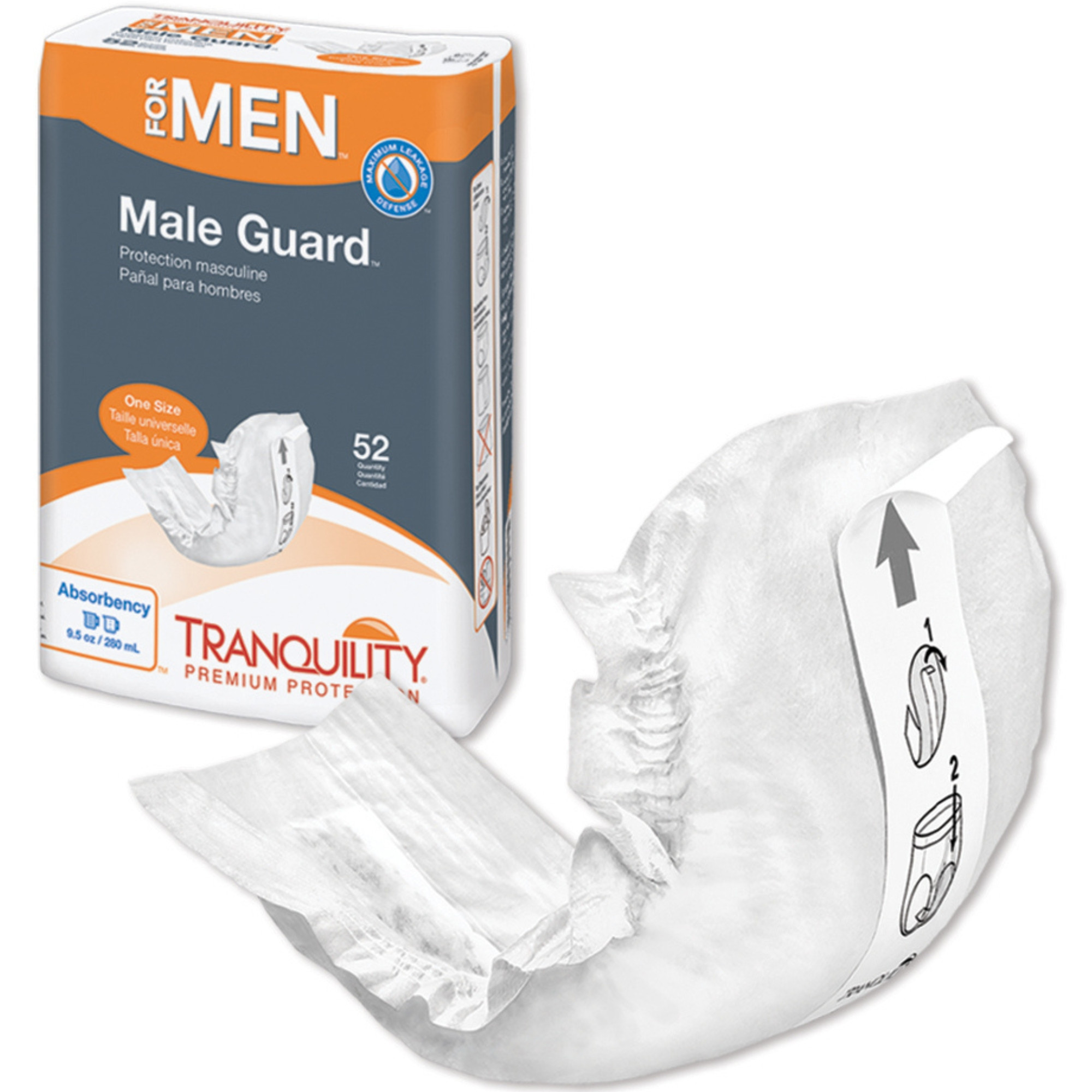 Tranquility Premium Incontinence Male Guards, Maximum Absorbency