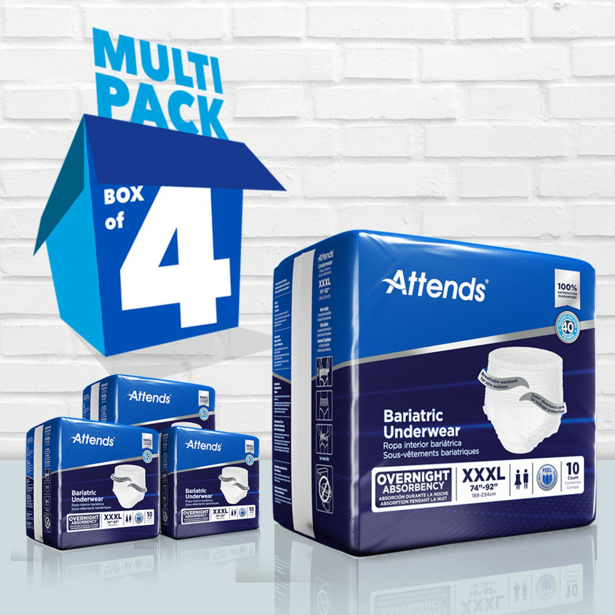 Attends Overnight Bariatric Underwear, 3XL