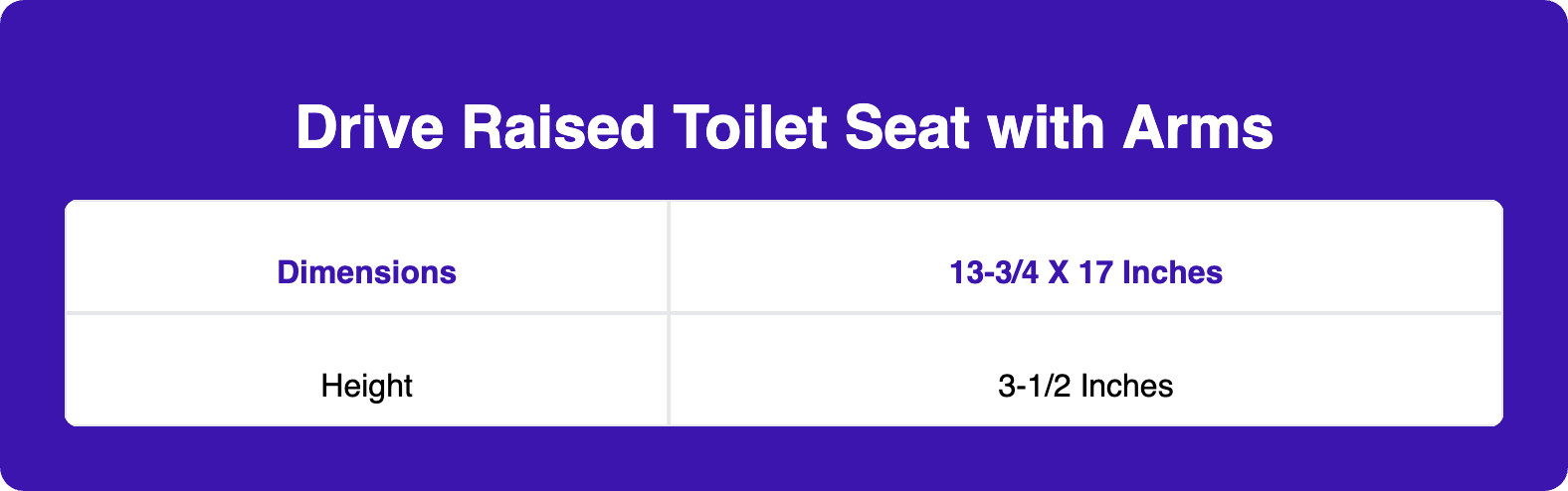 Drive Raised Toilet Seat with Arms
