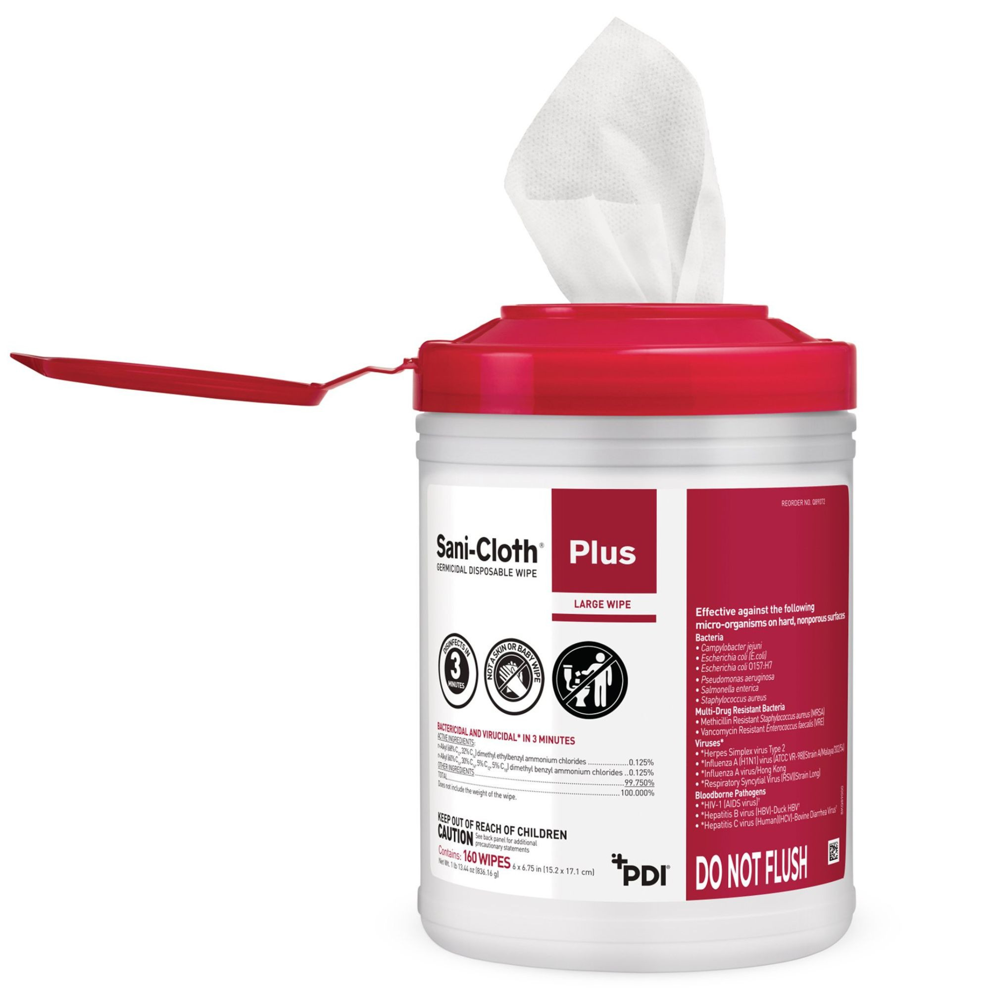 Sani-Cloth Plus Surface Disinfectant , Q89072-BX160, 1 Canister