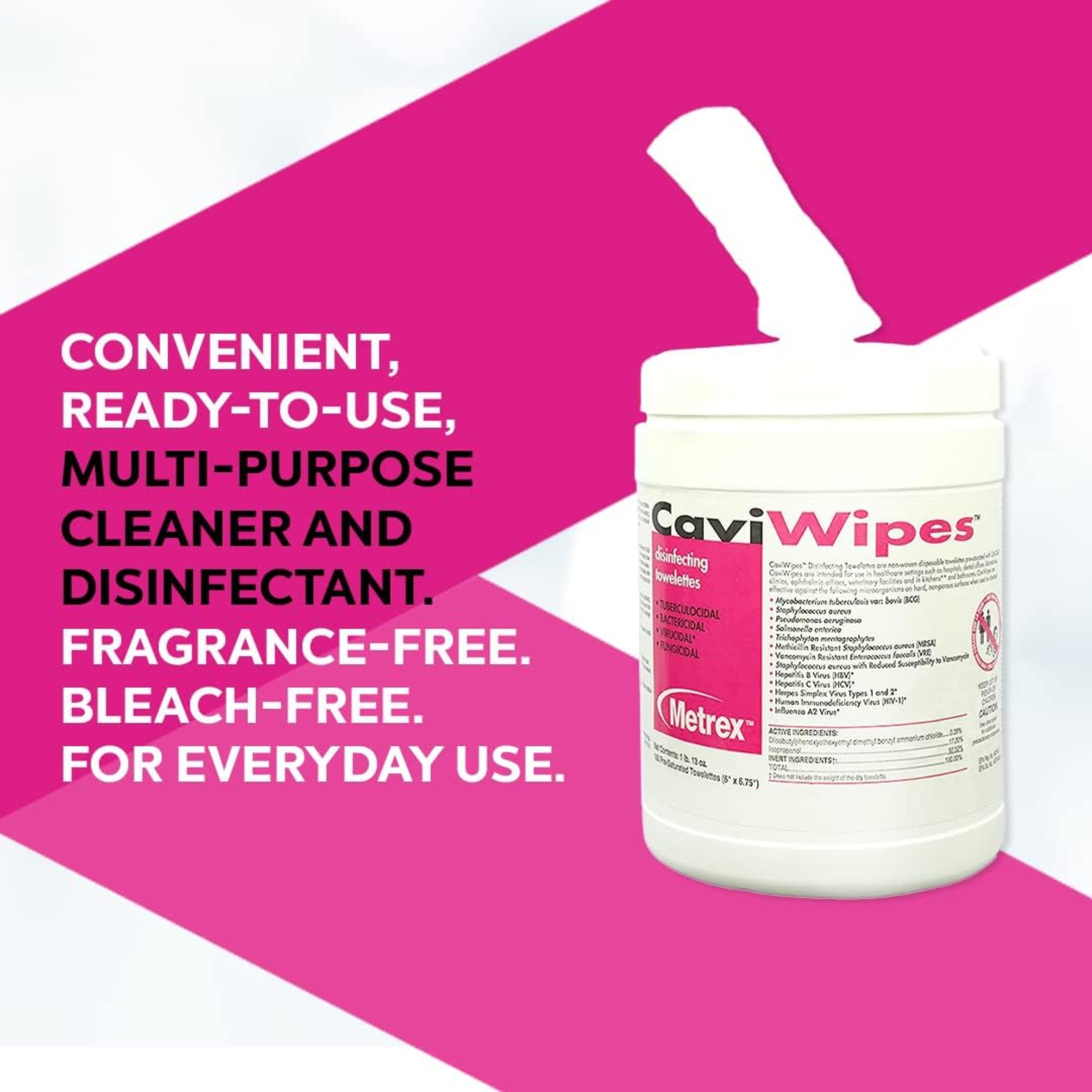 CaviWipes Surface Disinfectant Wipes, 13-1100-EA1, 1 Canister