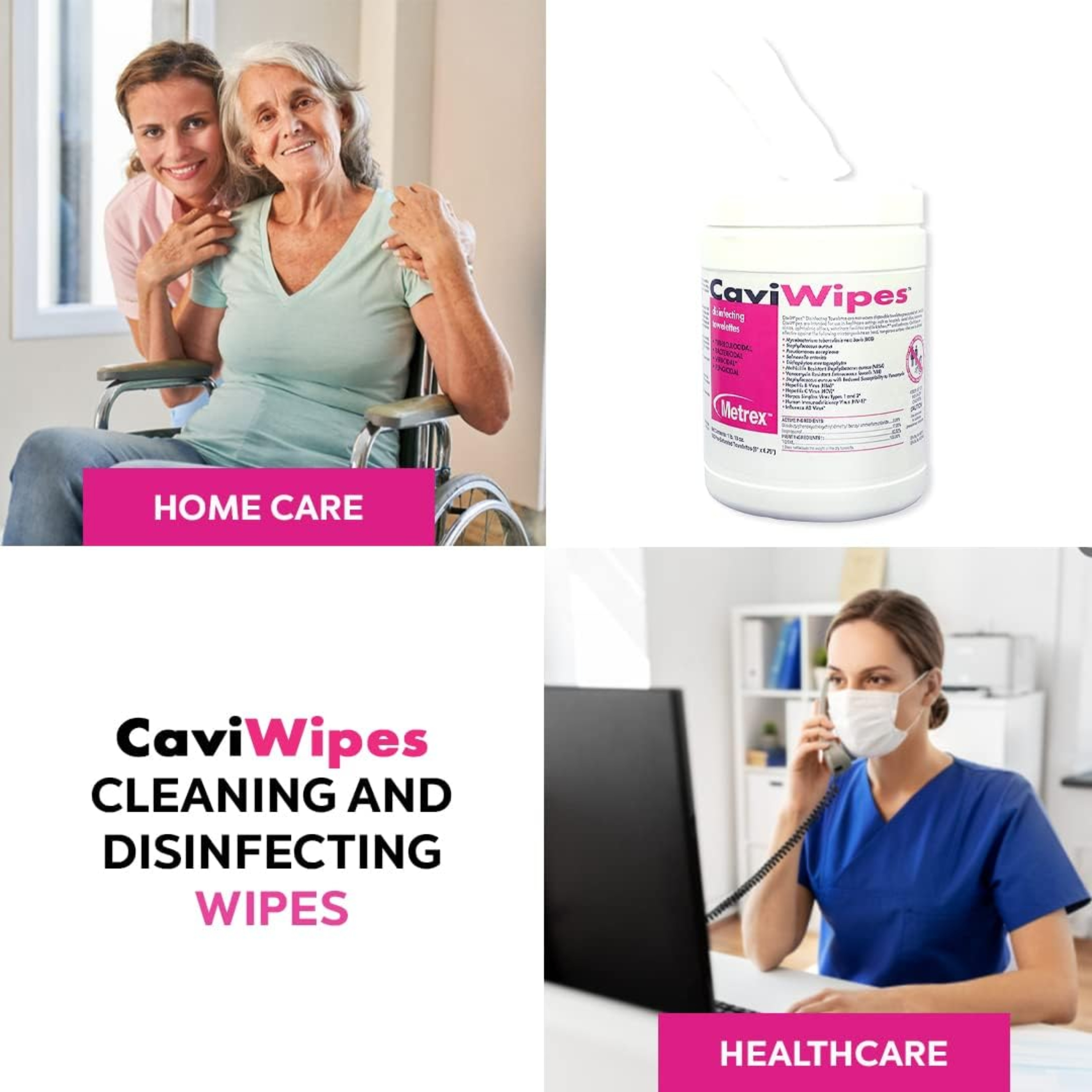 CaviWipes Surface Disinfectant Wipes, 13-1100-EA1, 1 Canister