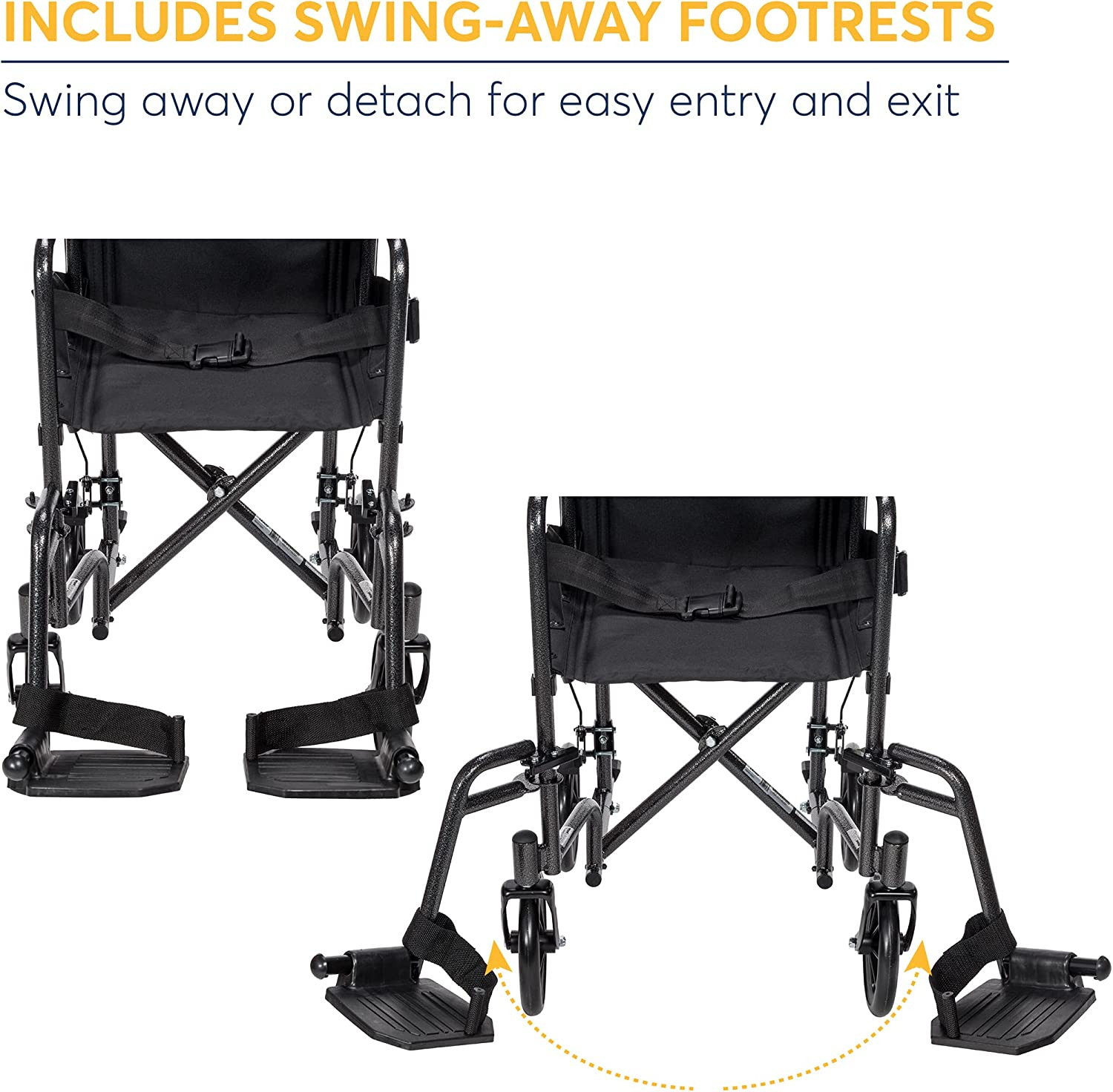 Drive Steel Transport Wheelchair, TR37E-SV-EA1, 1 Chair