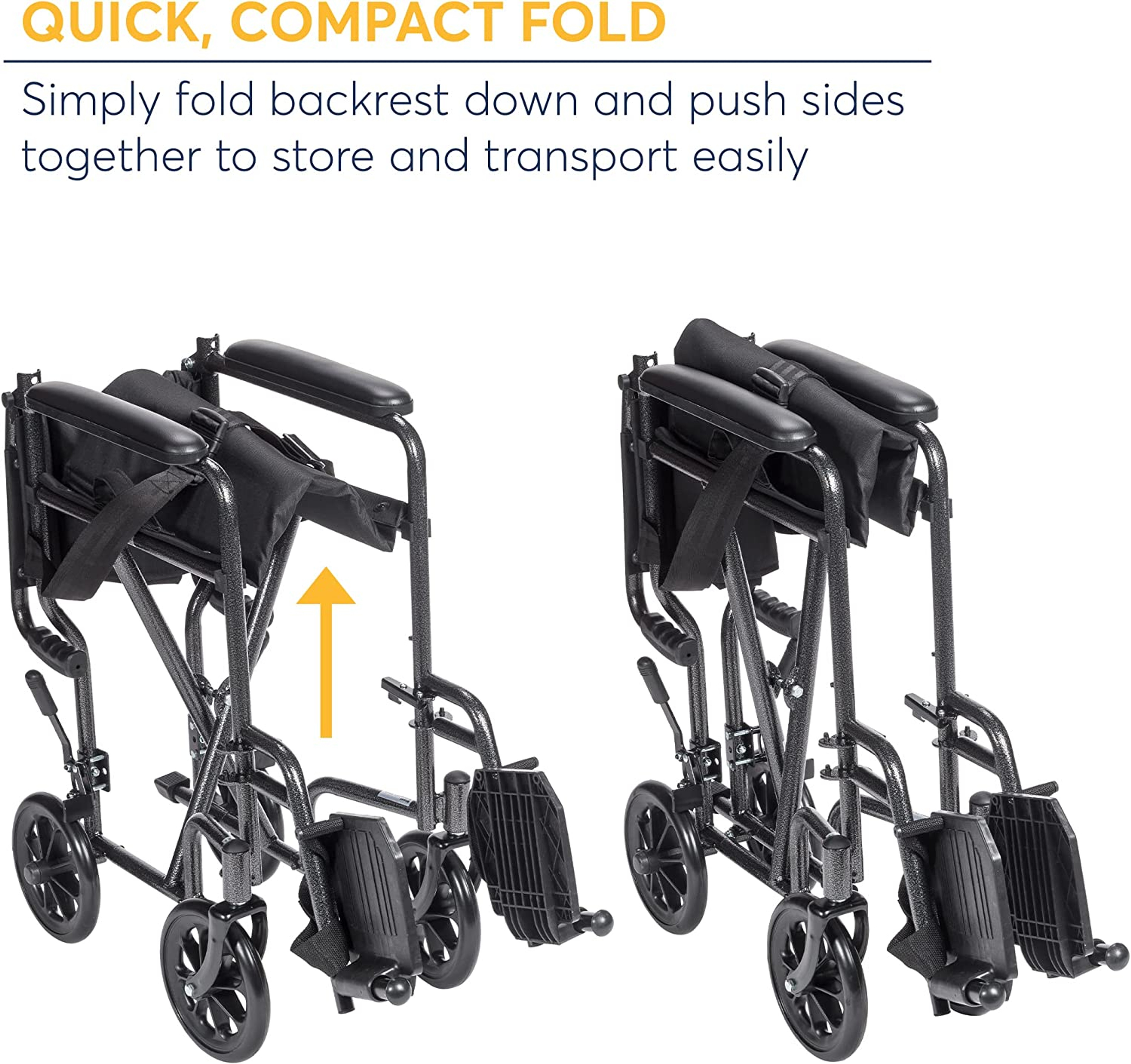 Drive Steel Transport Wheelchair, TR37E-SV-EA1, 1 Chair