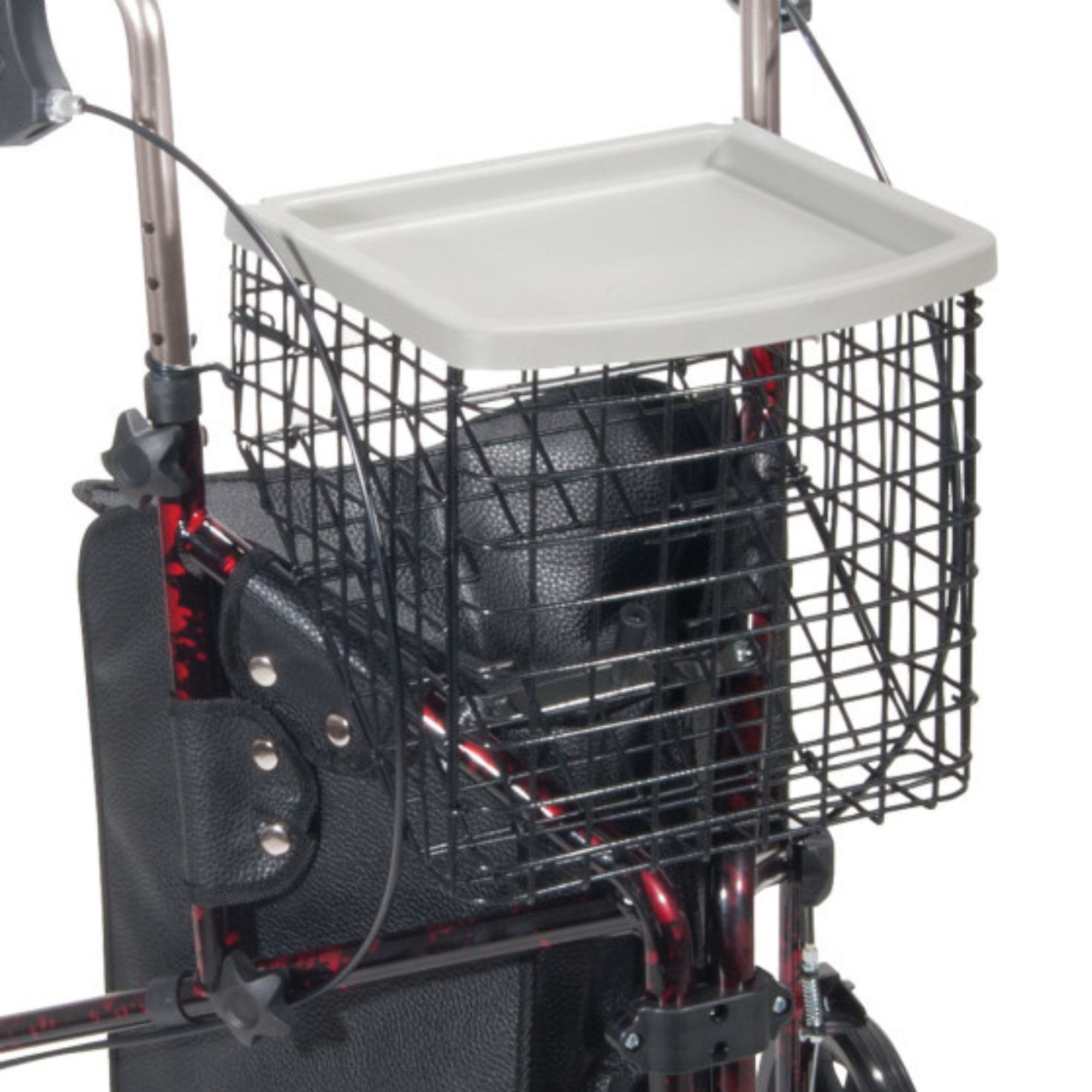 Drive Deluxe 3 Wheel Red Folding Rollator with Basket, 10289RD-EA1, 1 Rollator