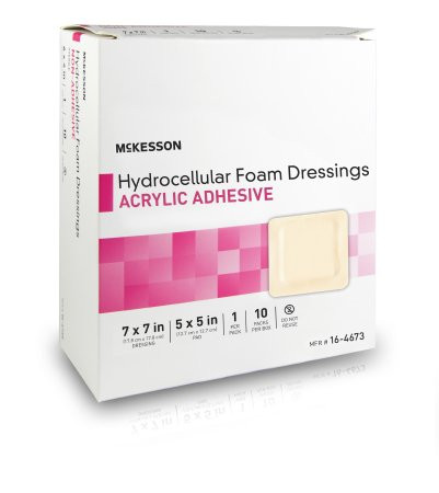 Package of 7 X 7 McKesson Hydrocellular Foam Dressings Acrylic Adhesive