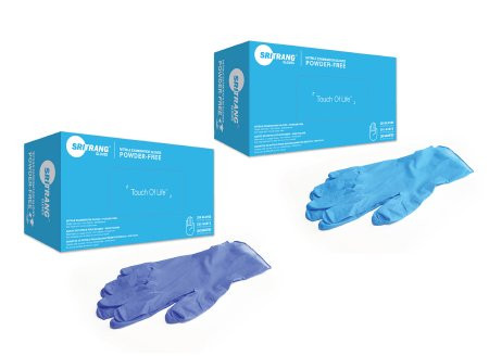 Package of Blue X-Large McKesson Touch of Life NonSterile Nitrile Exam Glove