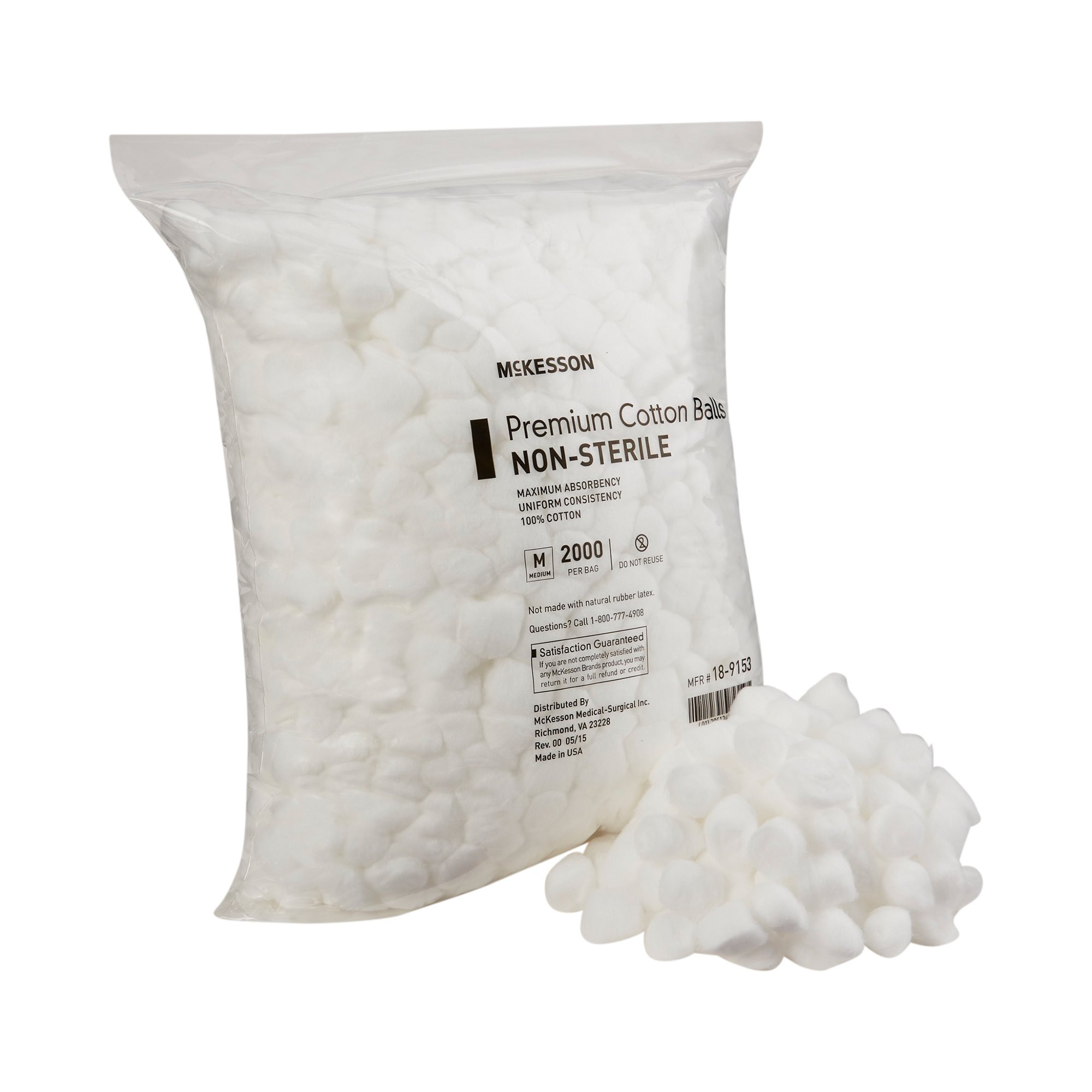McKesson NonSterile Cotton Ball, 18-9153, 1 Bag