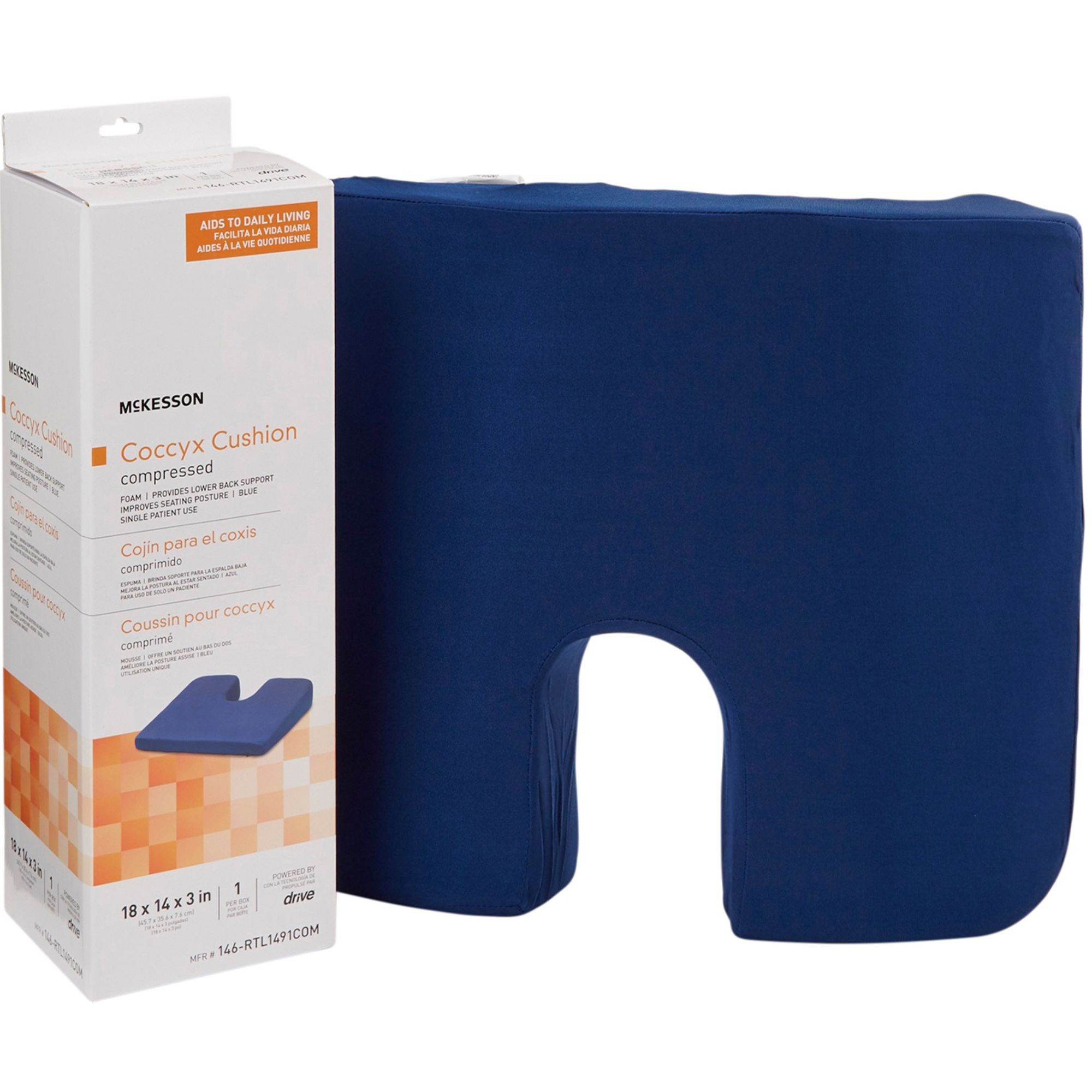 McKesson Foam Coccyx Support Seat Cushion