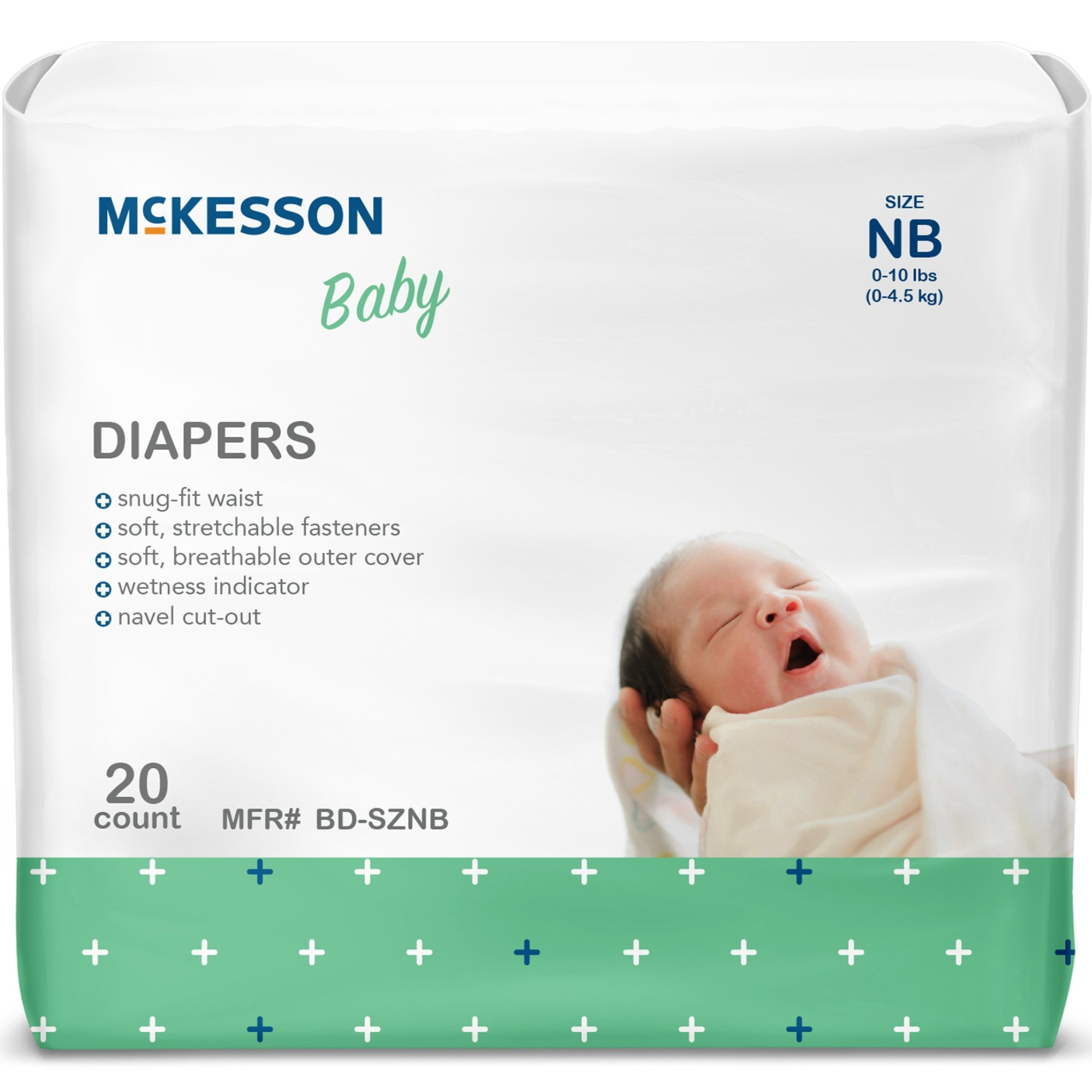 McKesson Unisex Disposable Baby Diapers with Tabs