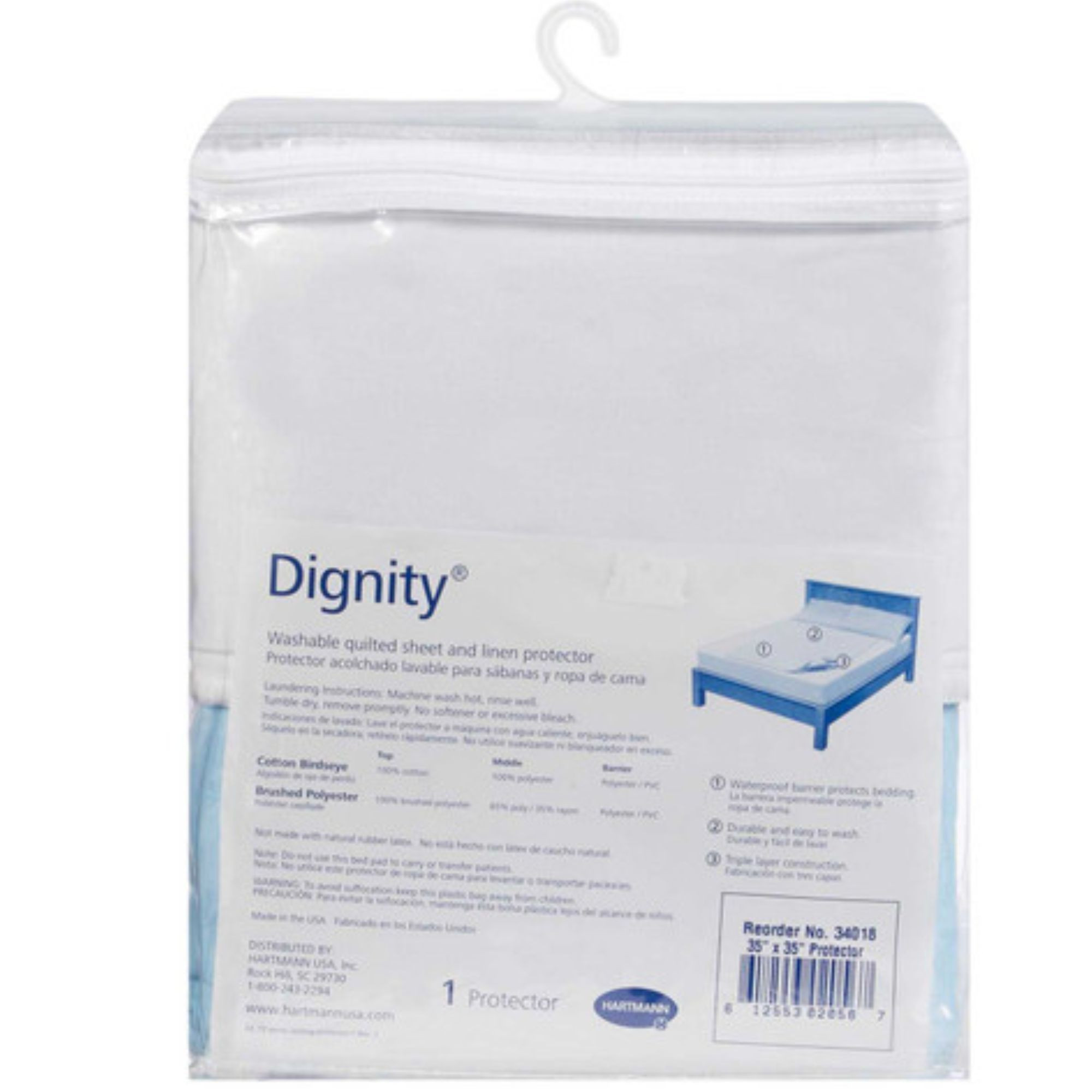 Dignity Reusable/Washable Protectors Underpad with Tuckable Flaps, Moderate, 34018, 35 in x 35 in - 1 Each
