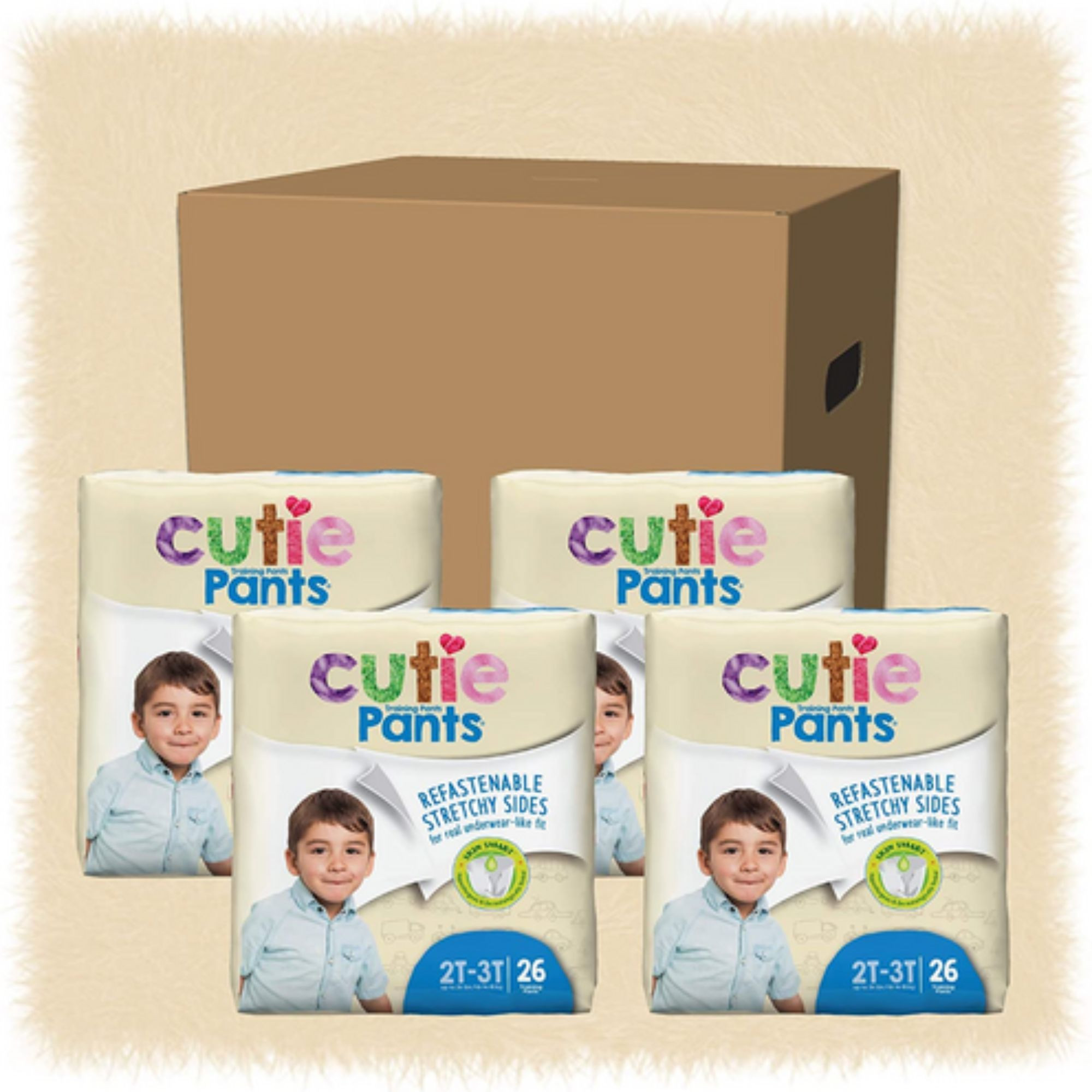 Cutie Pants Disposable Male Toddler Training Pants, Heavy, CR7007, Sea Animals, Size 2T-3T, Up to 34 lbs - Case of 104