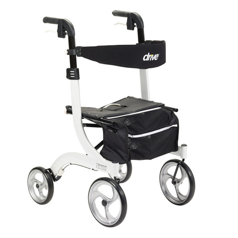Drive Nitro 4 Wheel Rollator Adjustable Height, Aluminum Frame