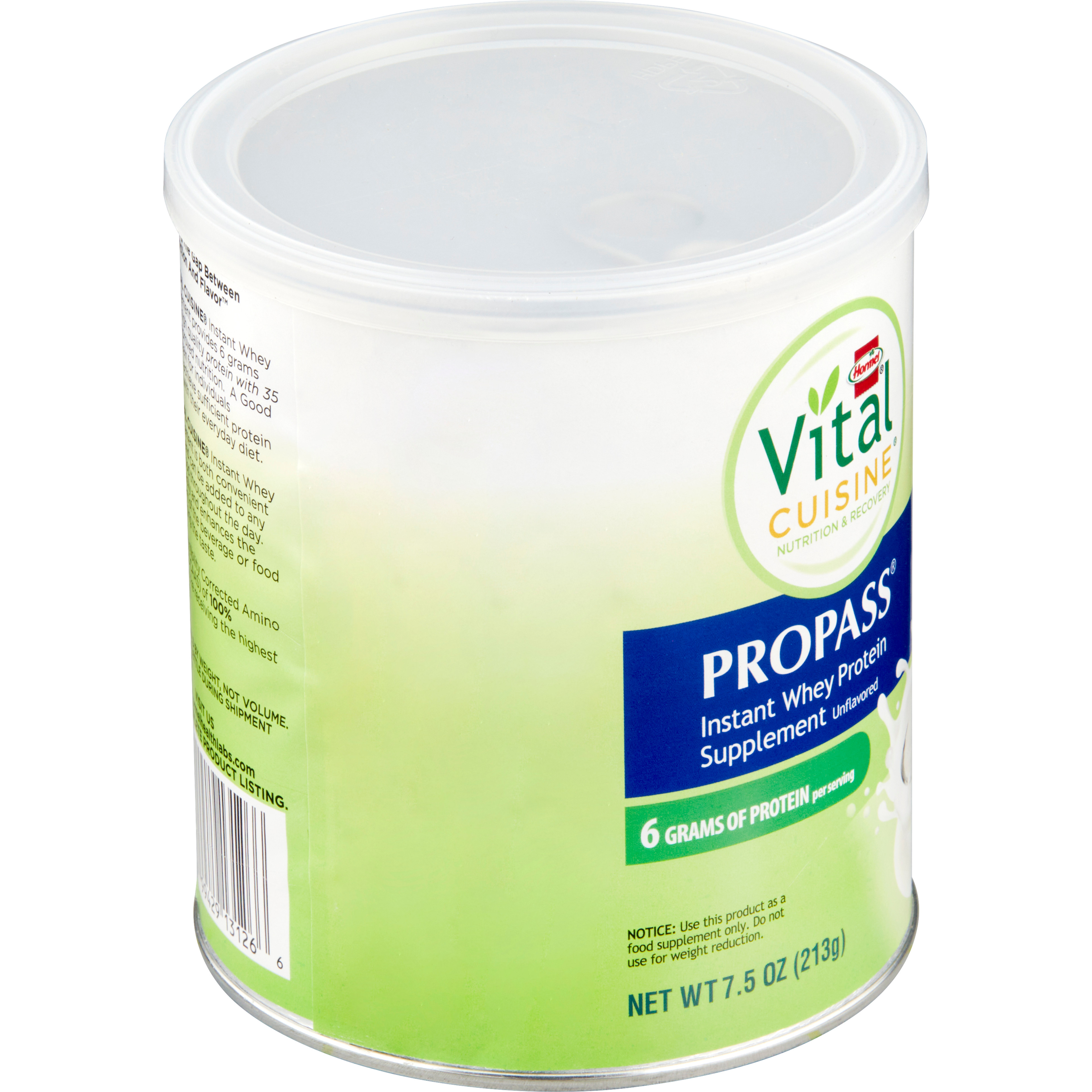 Vital Cuisine ProPass Oral Protein Supplement Whey Protein, Unflavored Powder, 7.5 oz., Can
