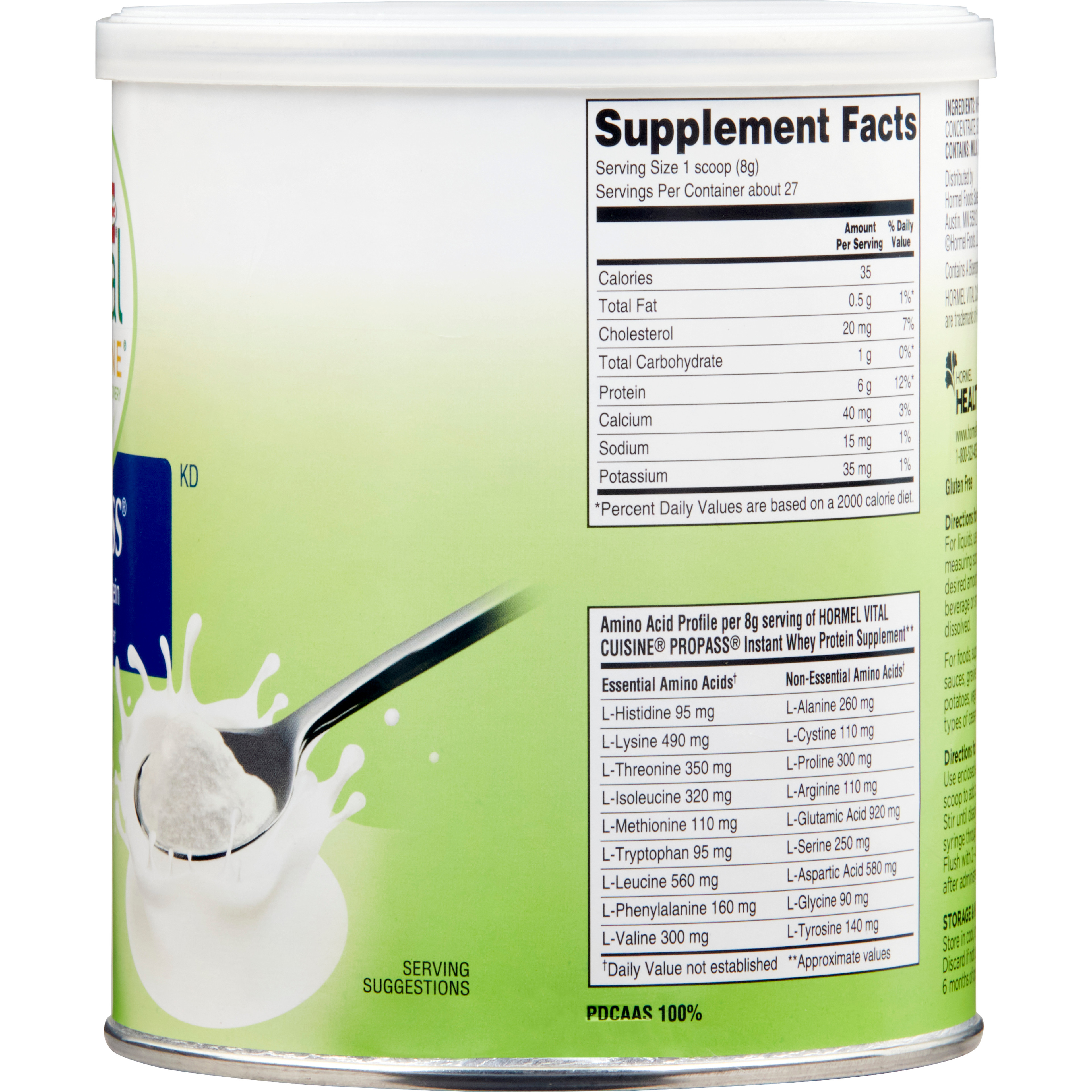 Vital Cuisine ProPass Oral Protein Supplement Whey Protein, Unflavored Powder, 7.5 oz., Can