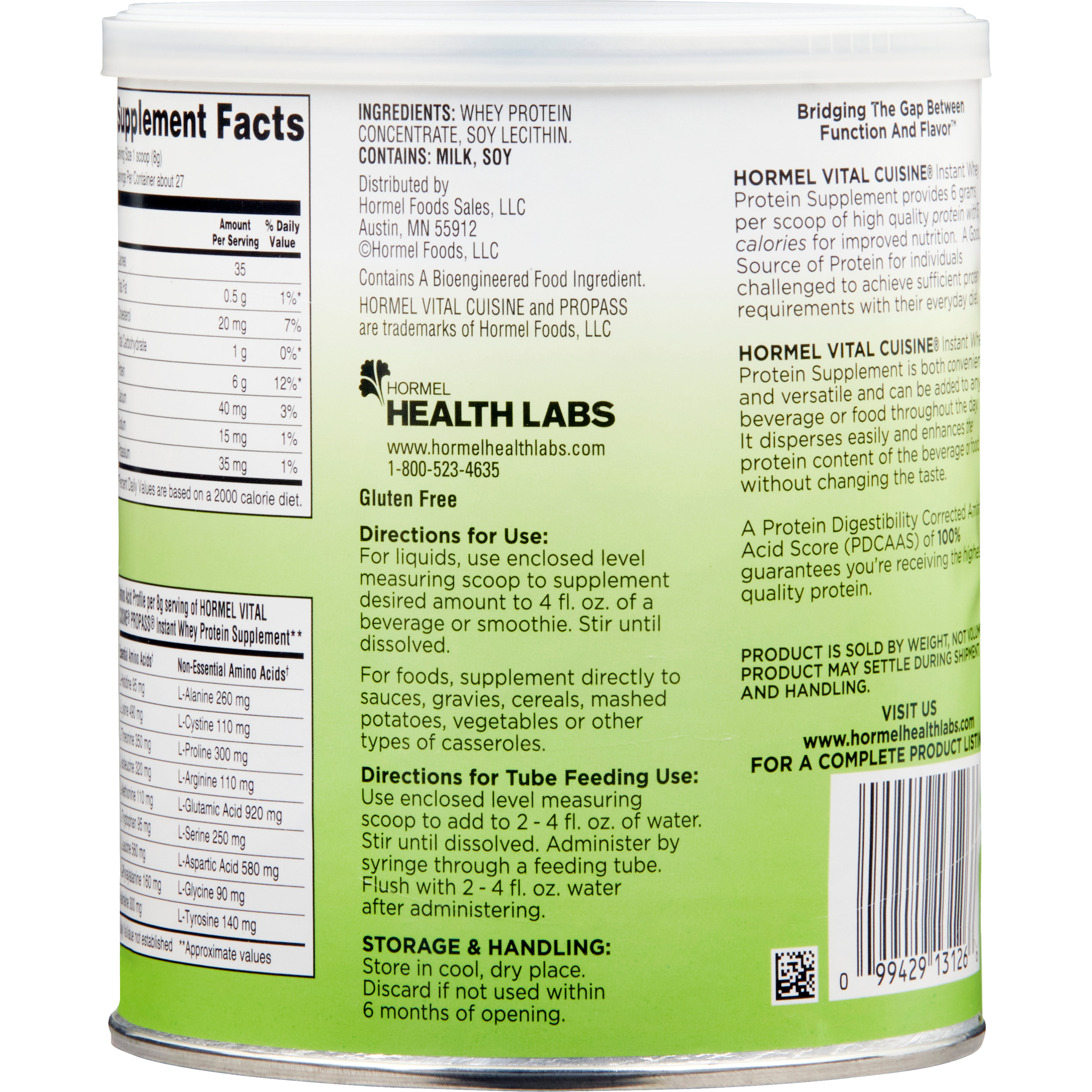 Vital Cuisine ProPass Oral Protein Supplement Whey Protein, Unflavored Powder, 7.5 oz., Can