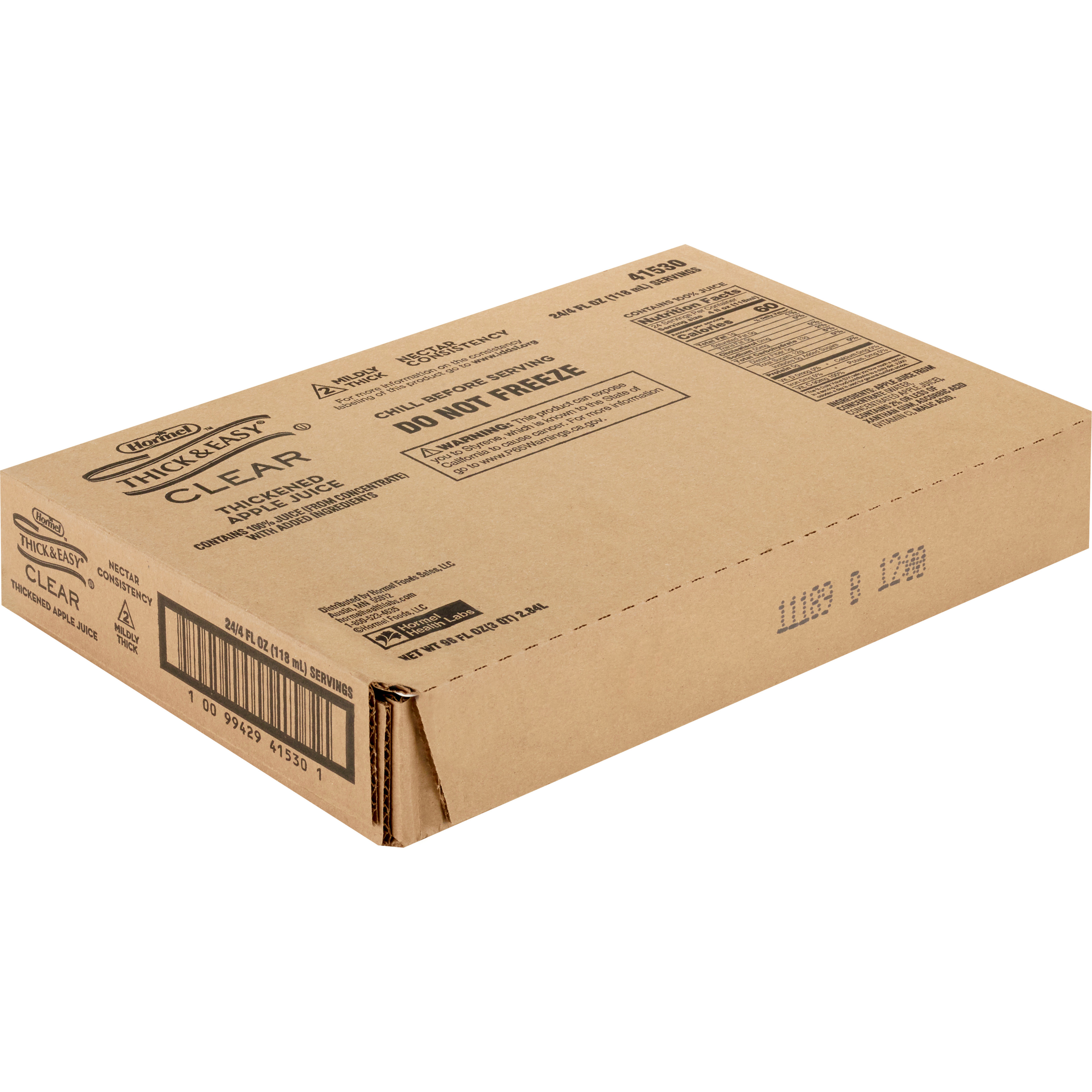 Thick & Easy Clear Thickened Beverage, Nectar Consistency, 2 Mildly Thick, Apple Juice