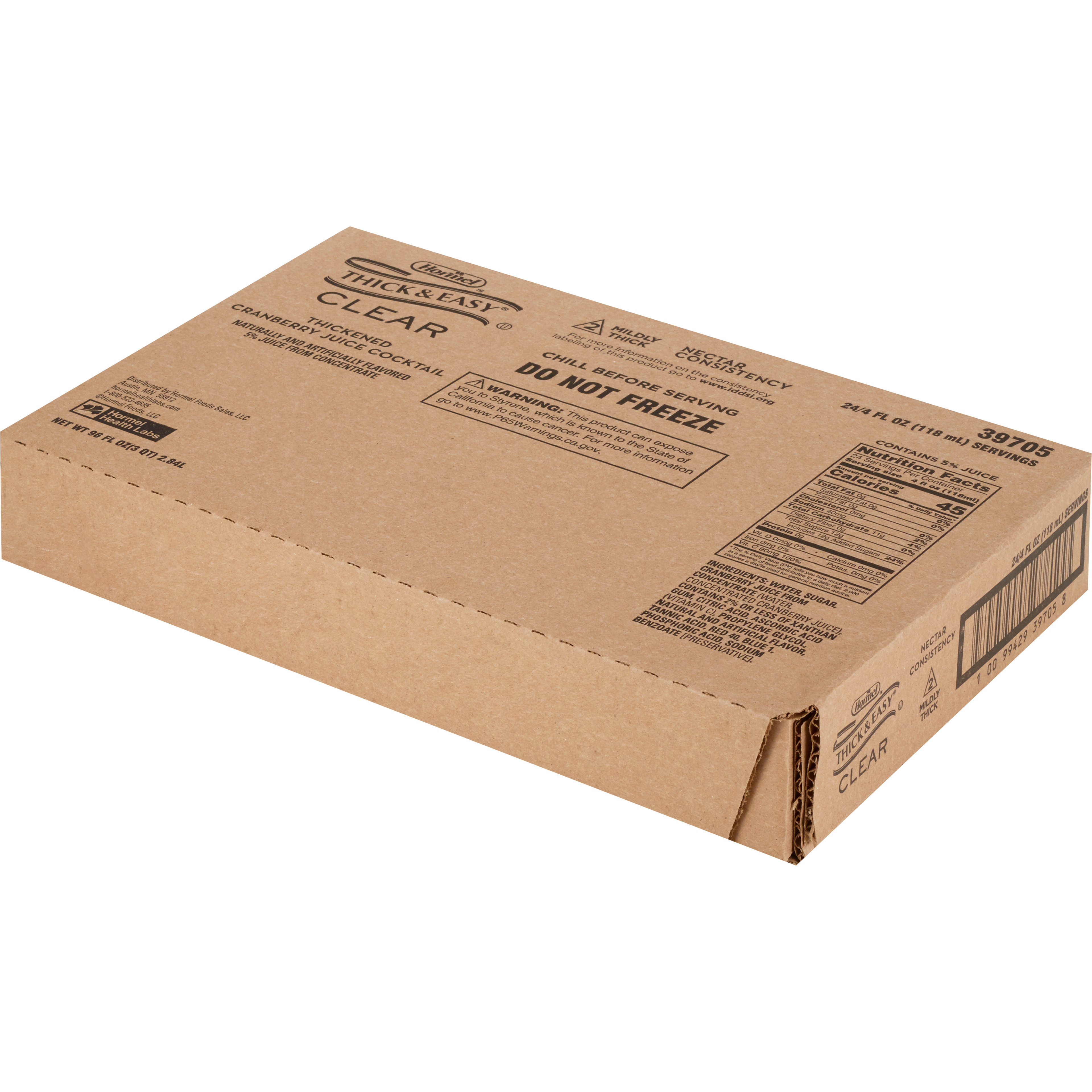 Thick & Easy Ready to Use Thickened Beverage, Cranberry Juice Cocktail Flavor, 4 oz., Portion Cup