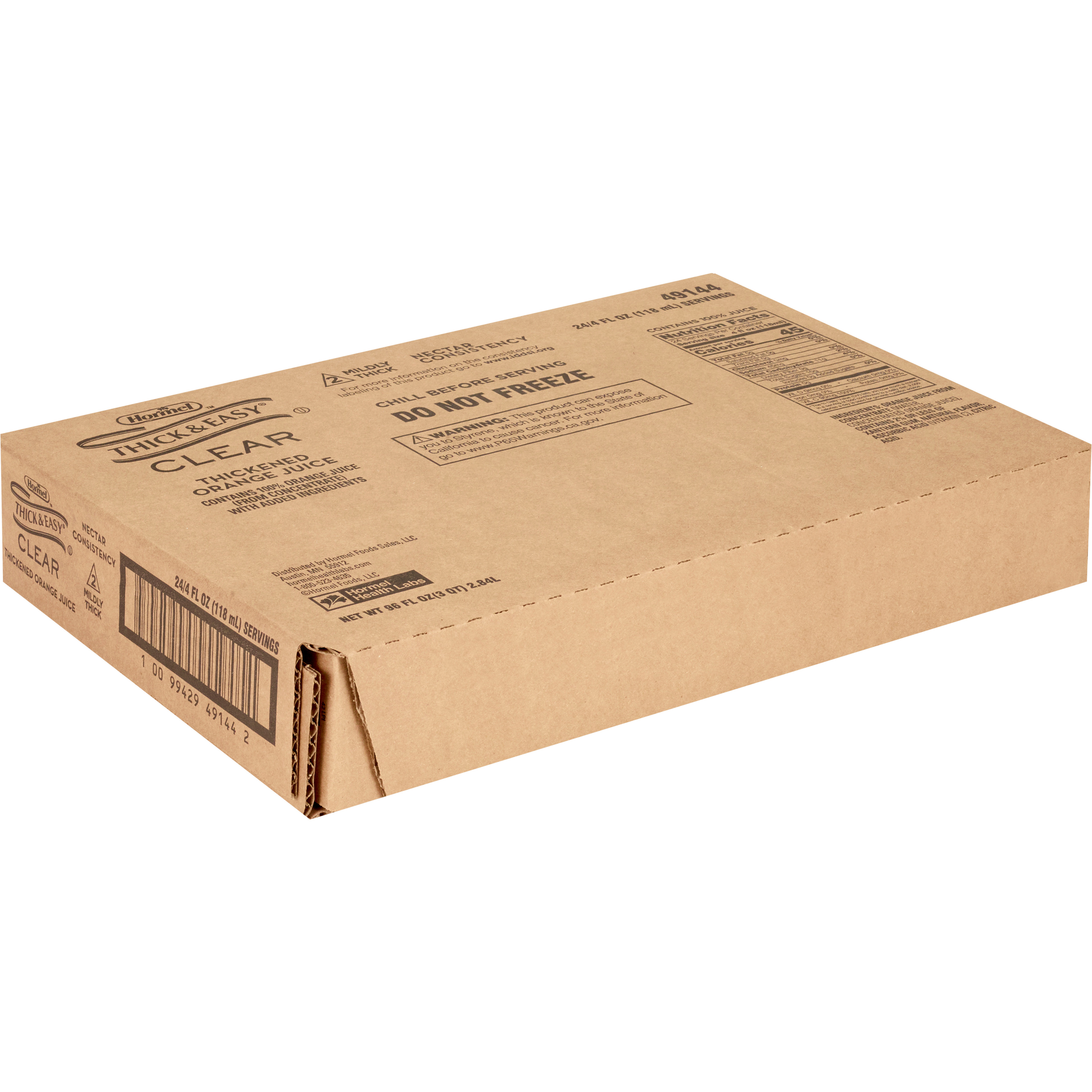 Thick & Easy Ready to Use Thickened Beverage, Orange Juice Flavor, 4 oz., Portion Cup