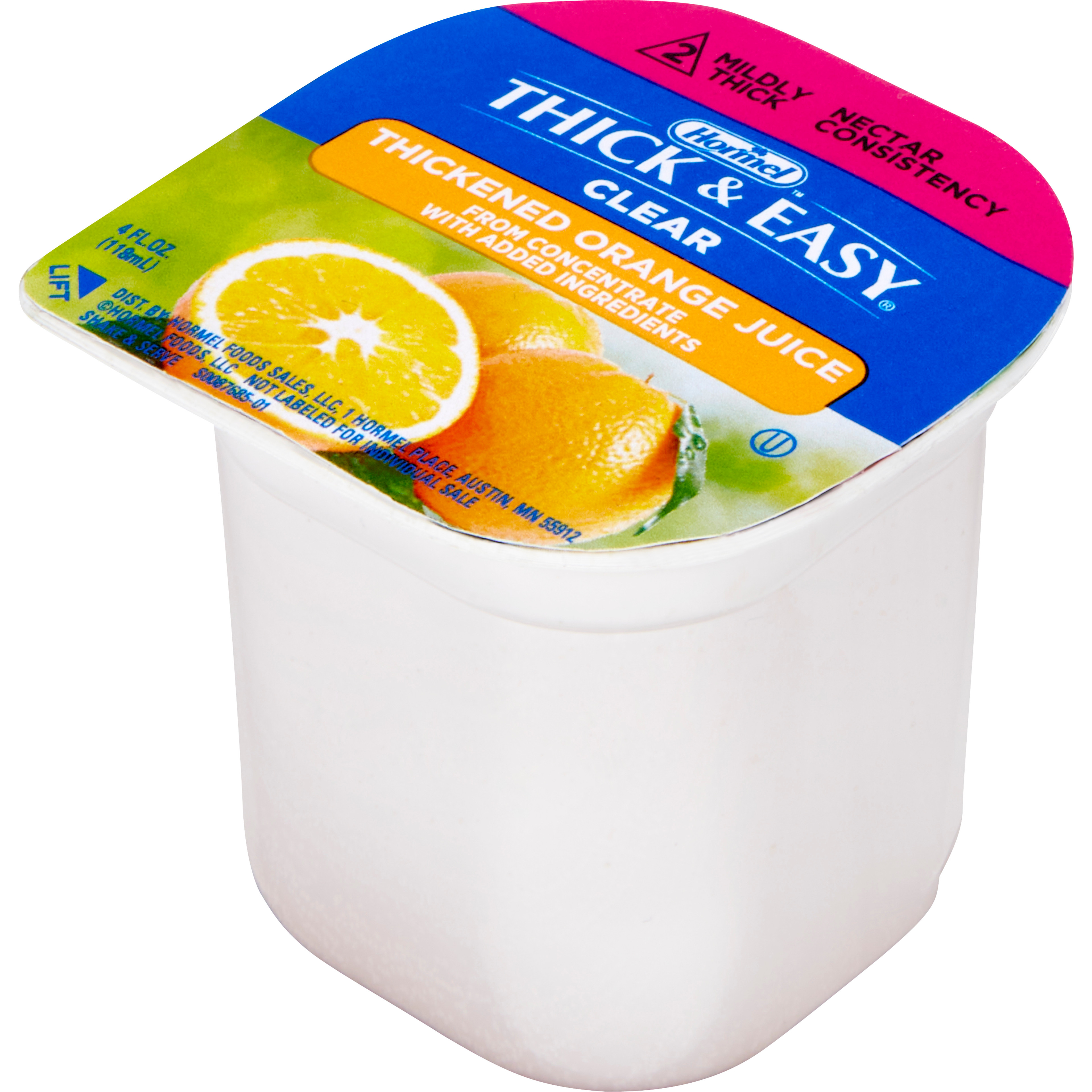 Thick & Easy Ready to Use Thickened Beverage, Orange Juice Flavor, 4 oz., Portion Cup
